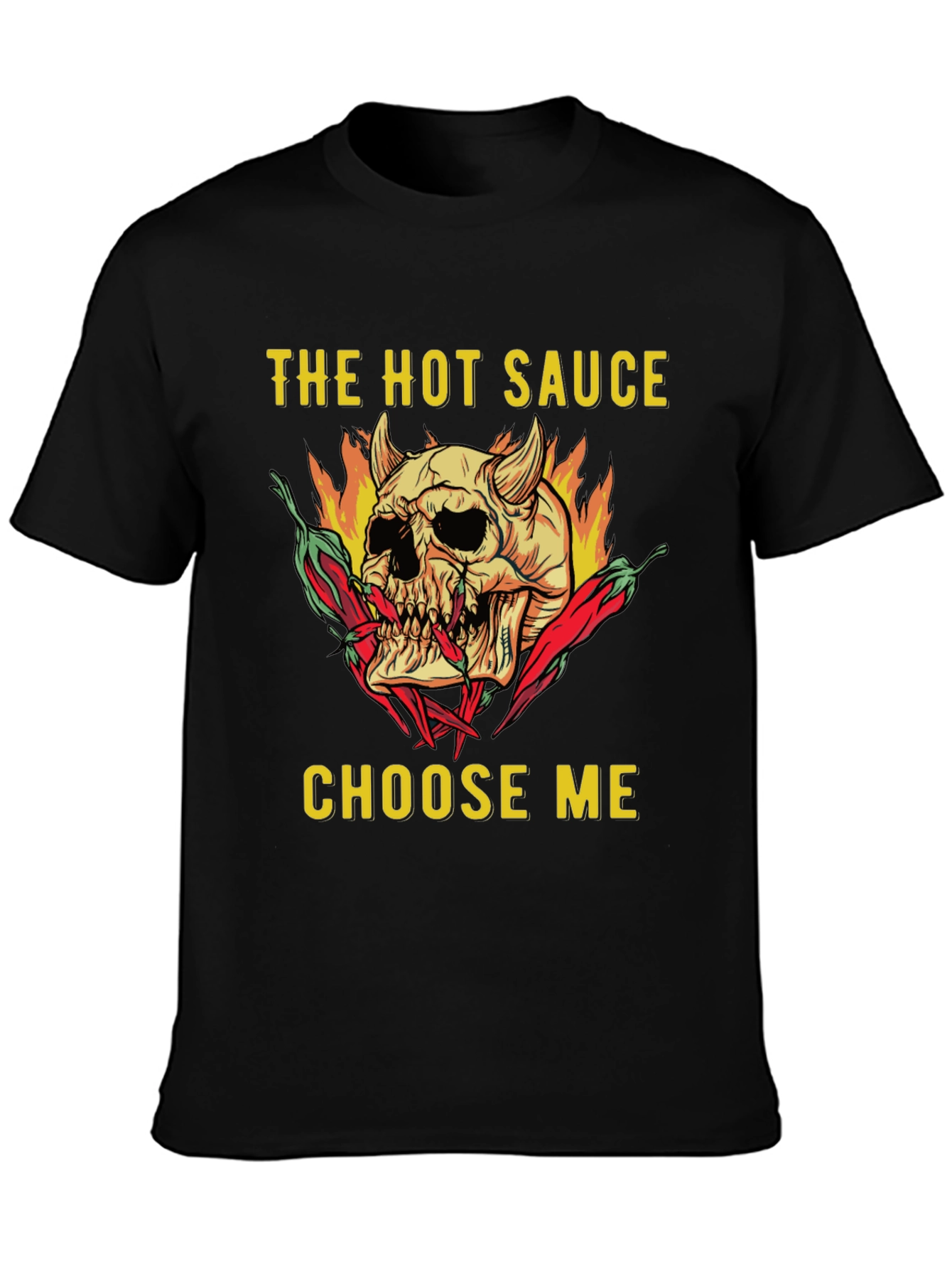 The Hot Sauce Choose Me Skull Graphic T-Shirt