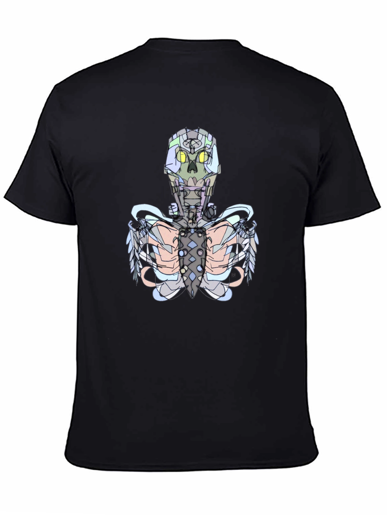 Futuristic Skeleton Graphic Tee - Black