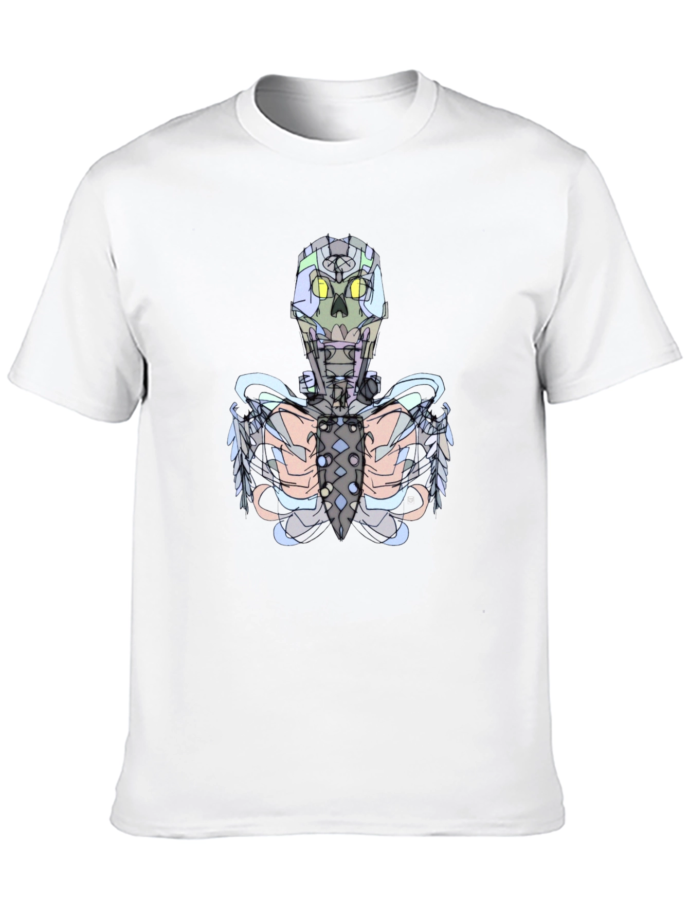 Futuristic Skeleton Graphic Tee - Black