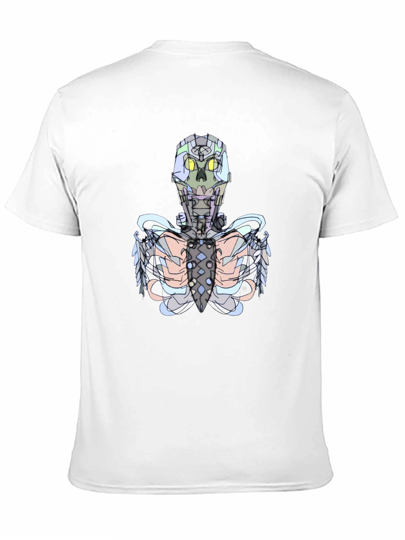 Futuristic Skeleton Graphic Tee - Black