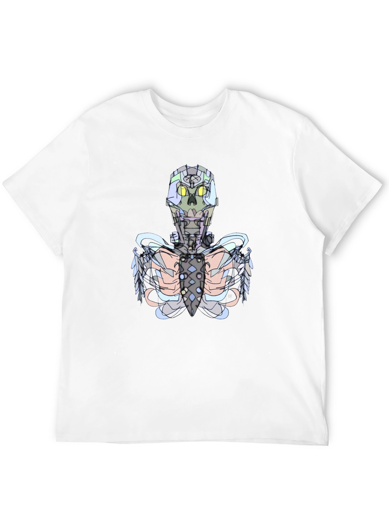 Futuristic Skeleton Graphic Tee - Black