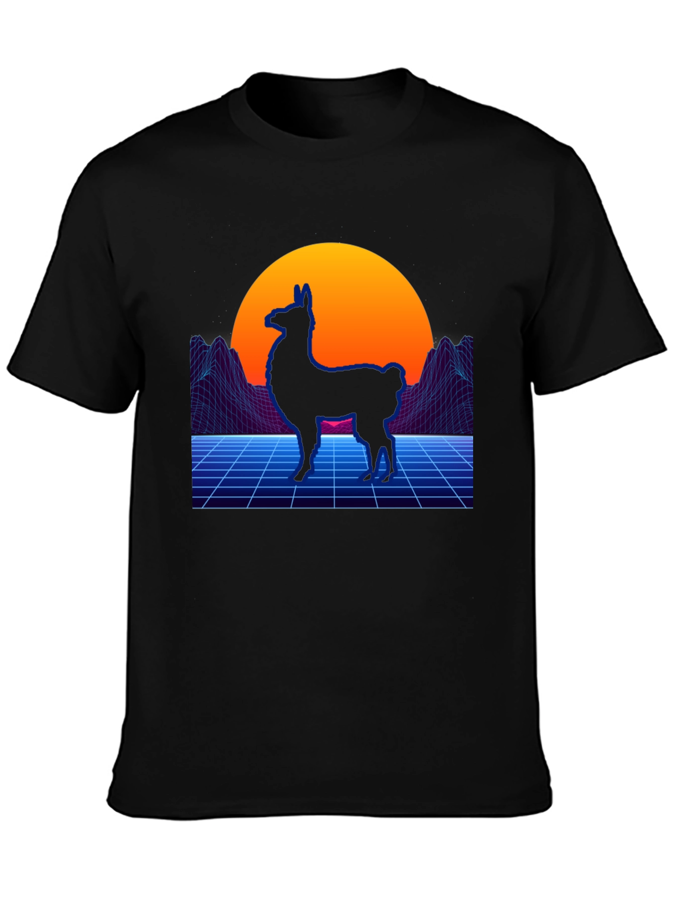 Retro Llama Graphic T-Shirt - Vaporwave Style