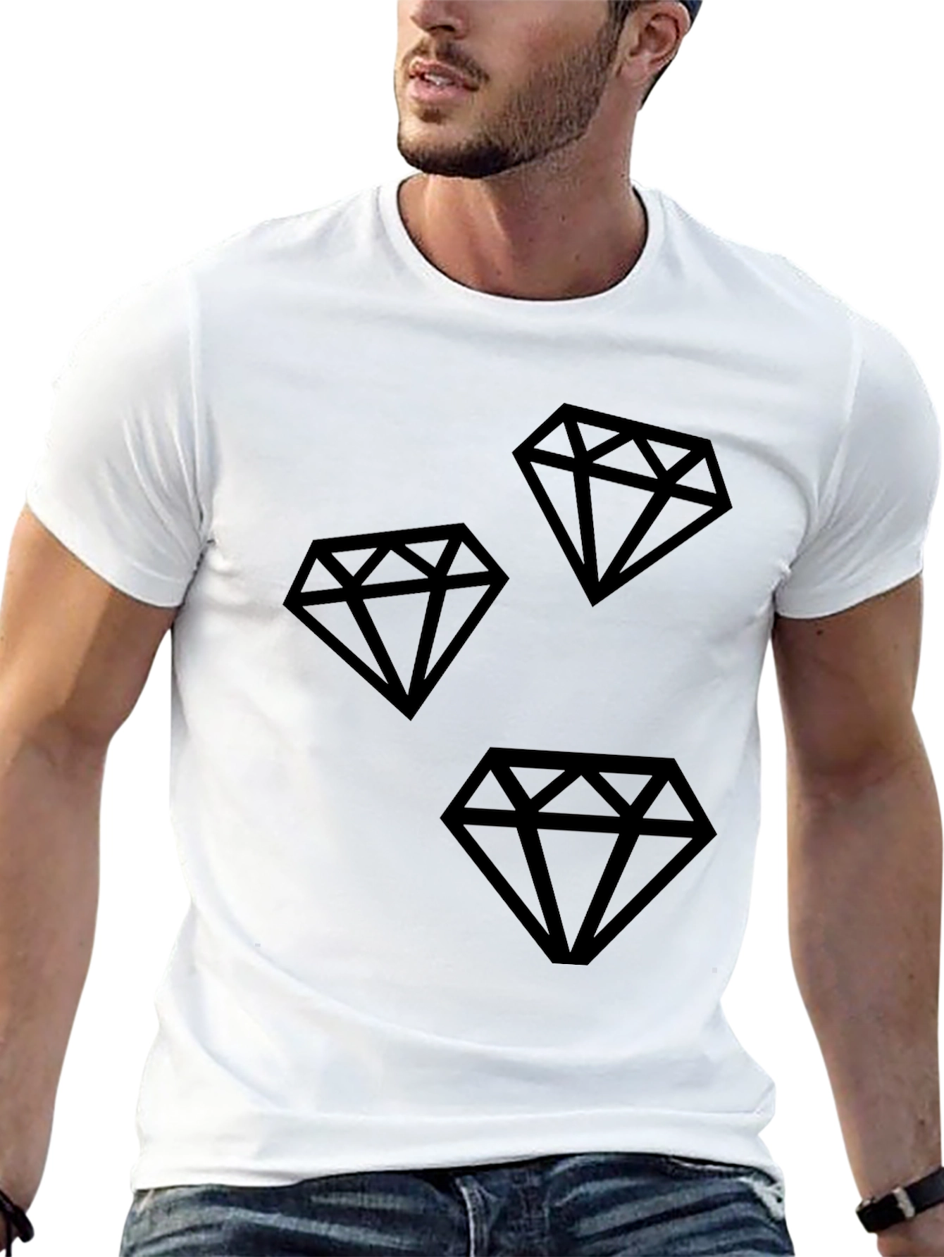 Mens Black Diamond Graphic T-Shirt