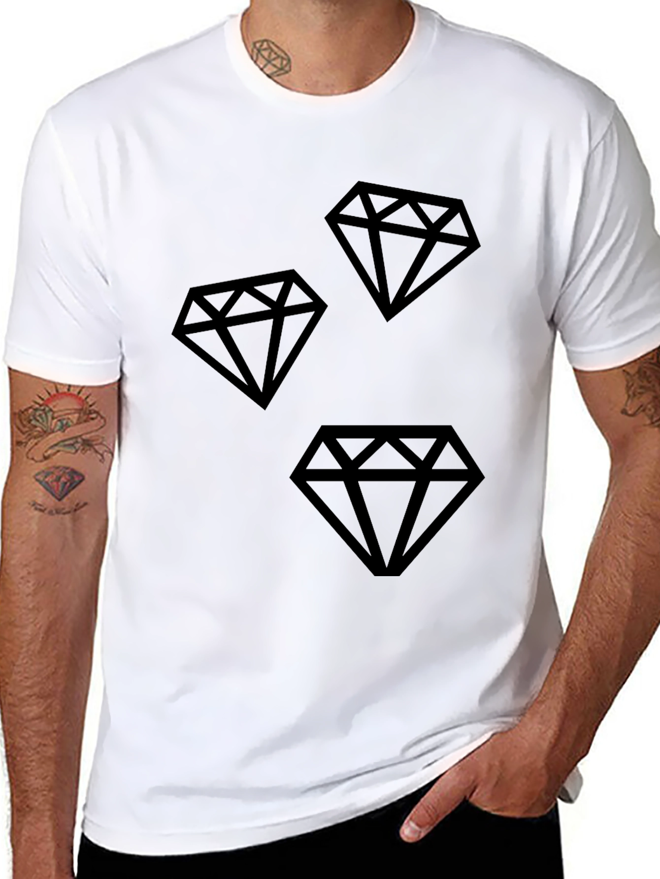 Mens Black Diamond Graphic T-Shirt