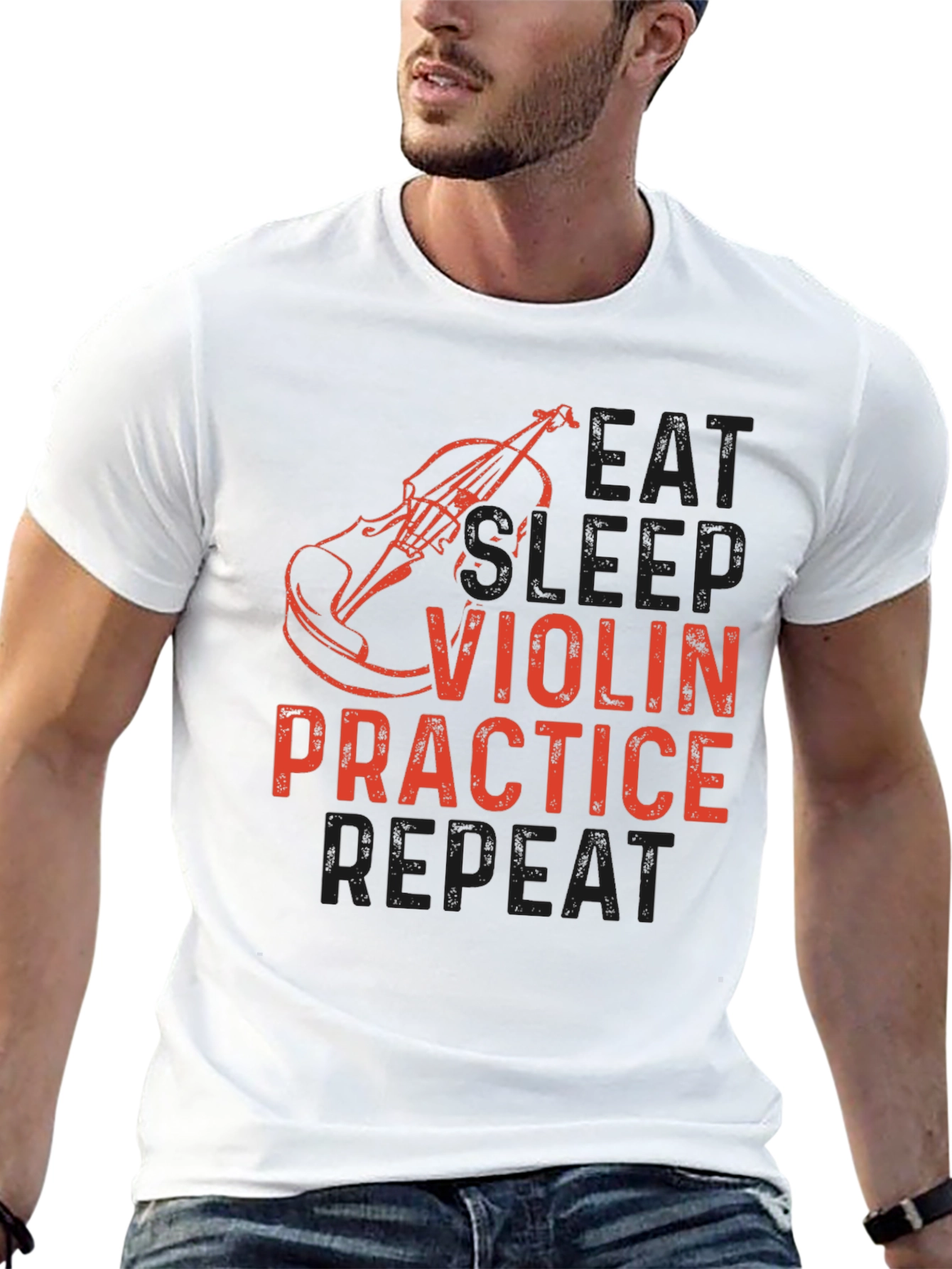 Eat Sleep Violin Practice Repeat Black T-Shirt