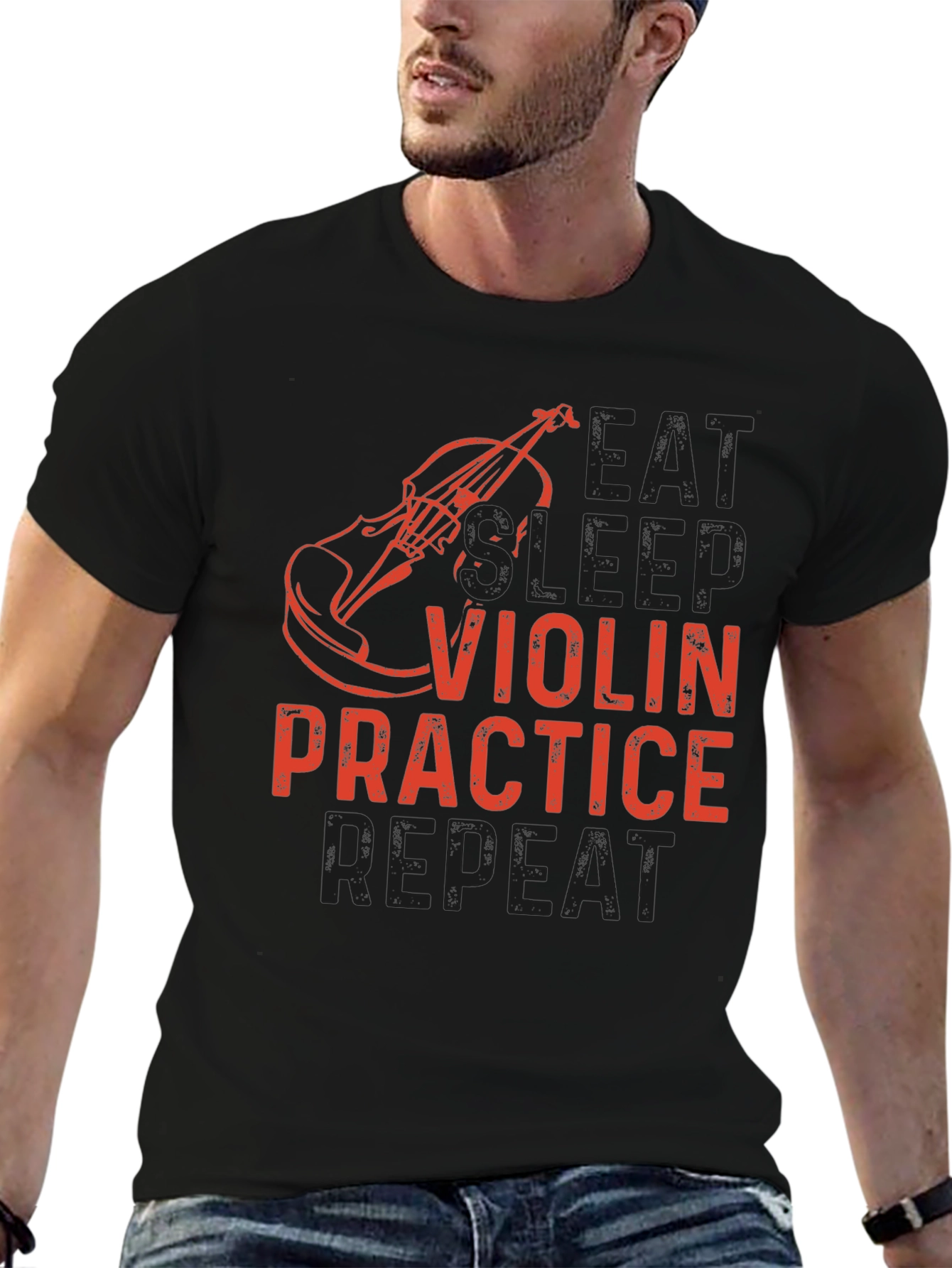 Eat Sleep Violin Practice Repeat Black T-Shirt