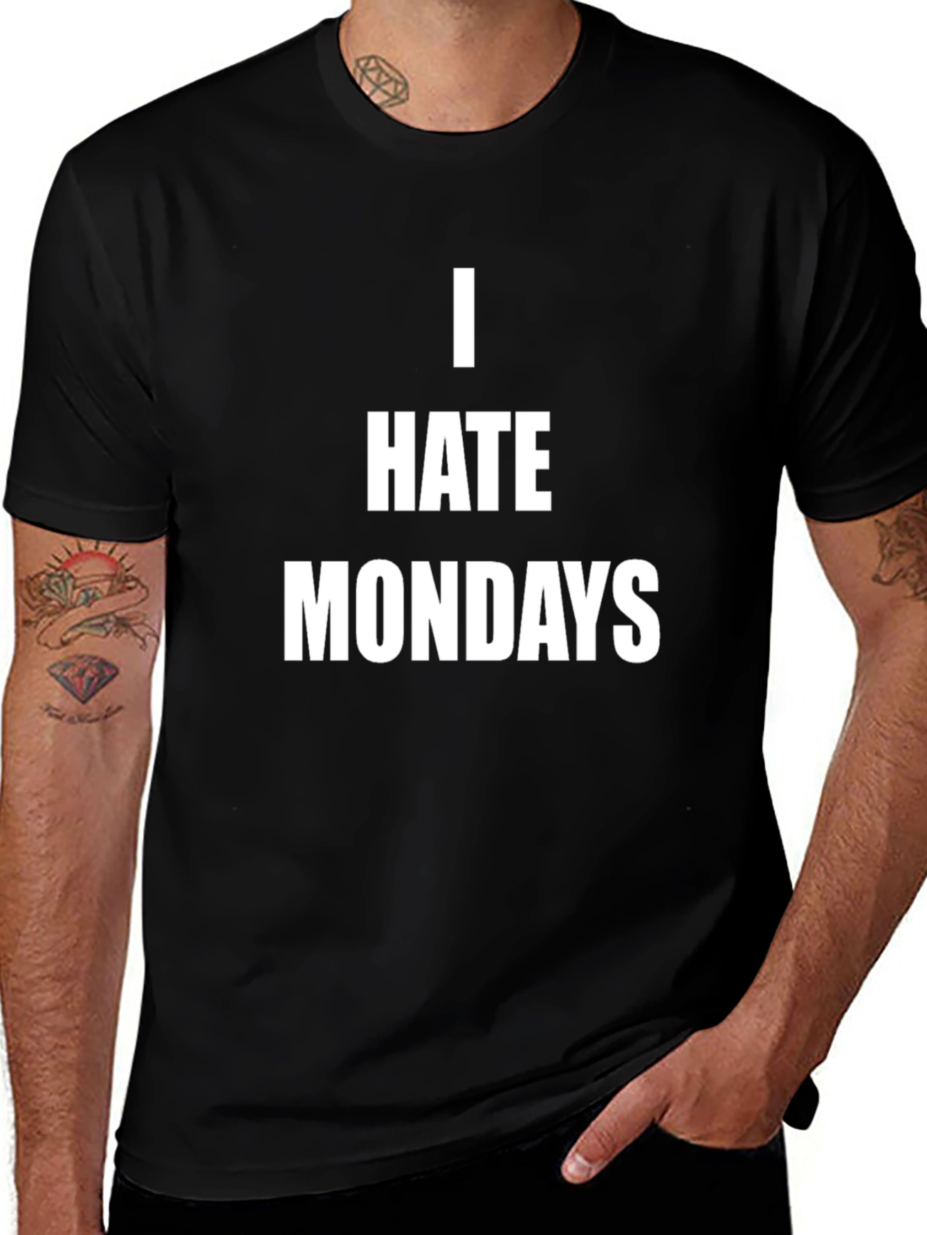 I Hate Mondays Graphic Tee - Casual Black T-Shirt
