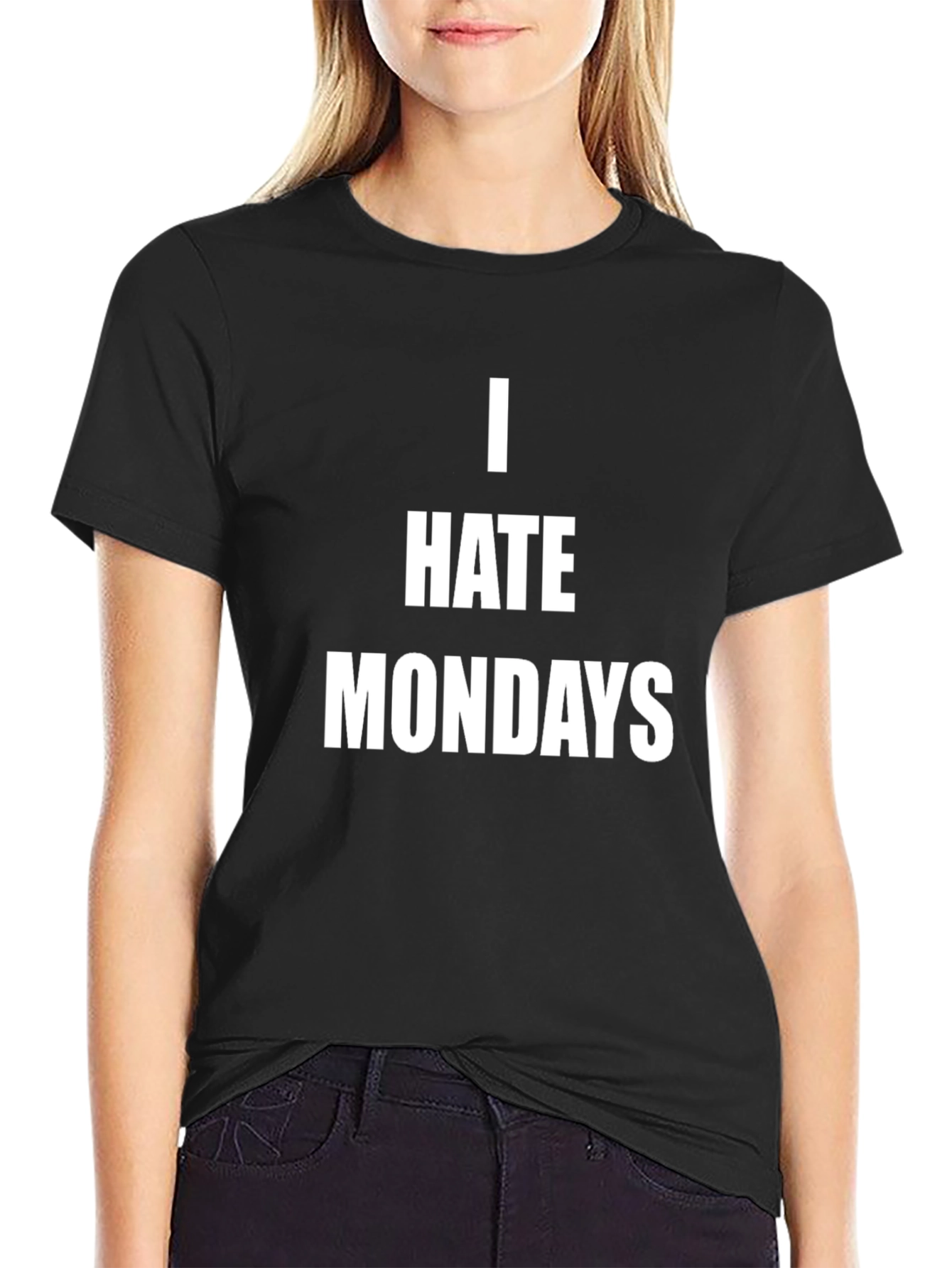 I Hate Mondays Graphic Tee - Casual Black T-Shirt