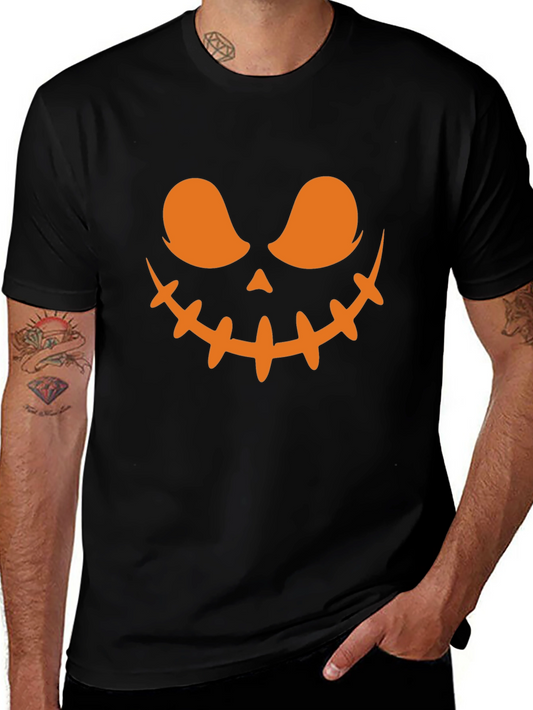 Spooky Halloween Face T-Shirt - Black