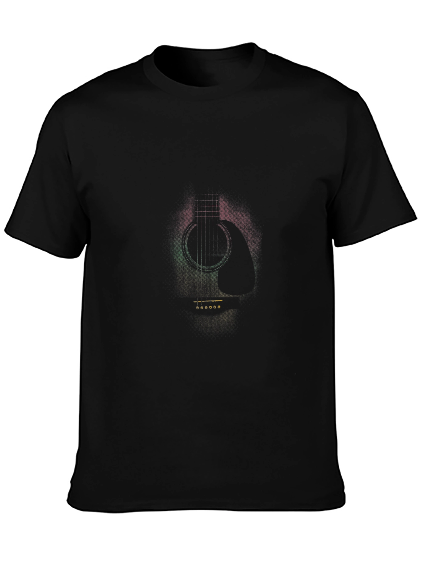 Rasta Guitar Graphic Tee - Black Cotton Blend