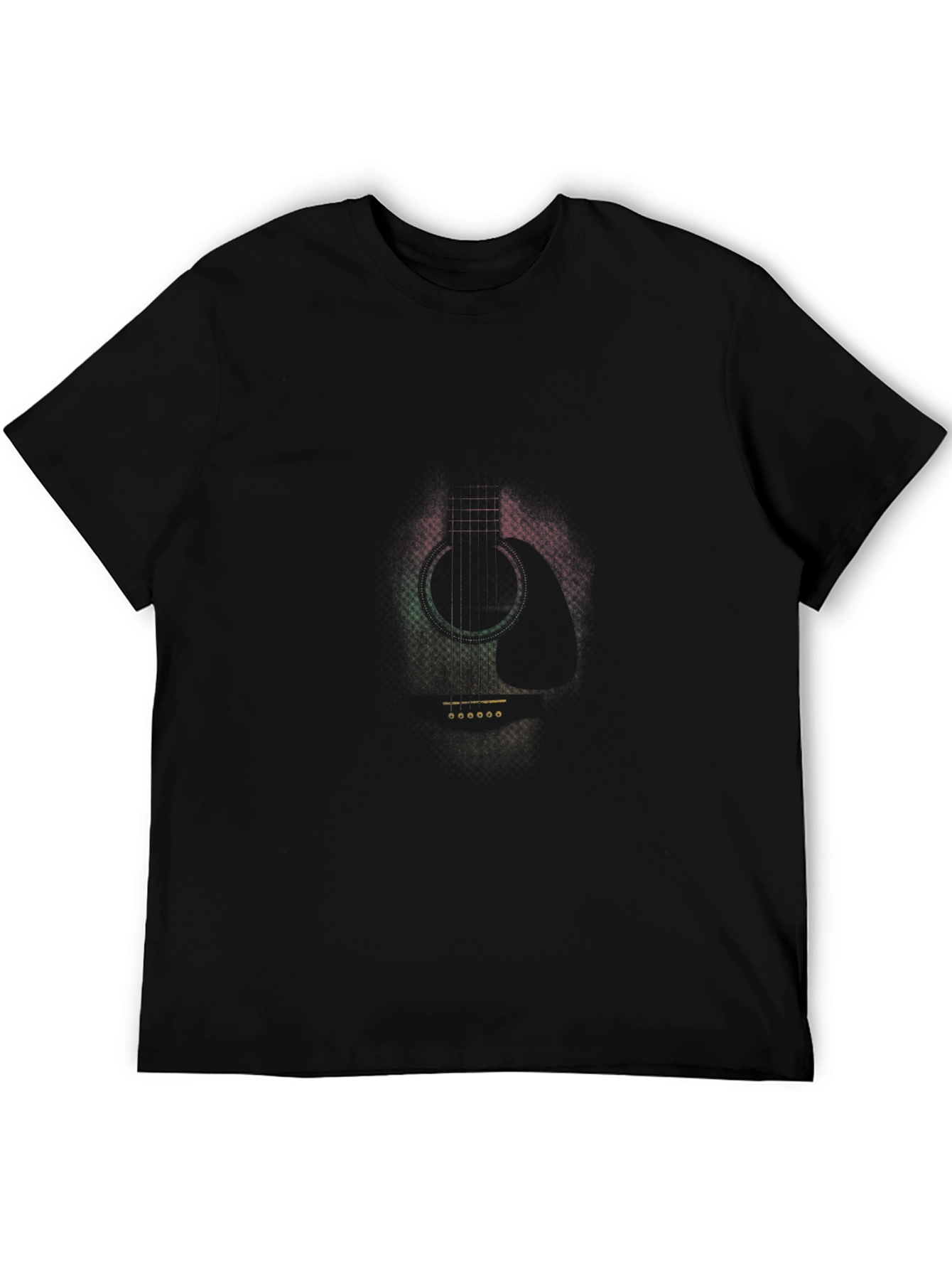 Rasta Guitar Graphic Tee - Black Cotton Blend