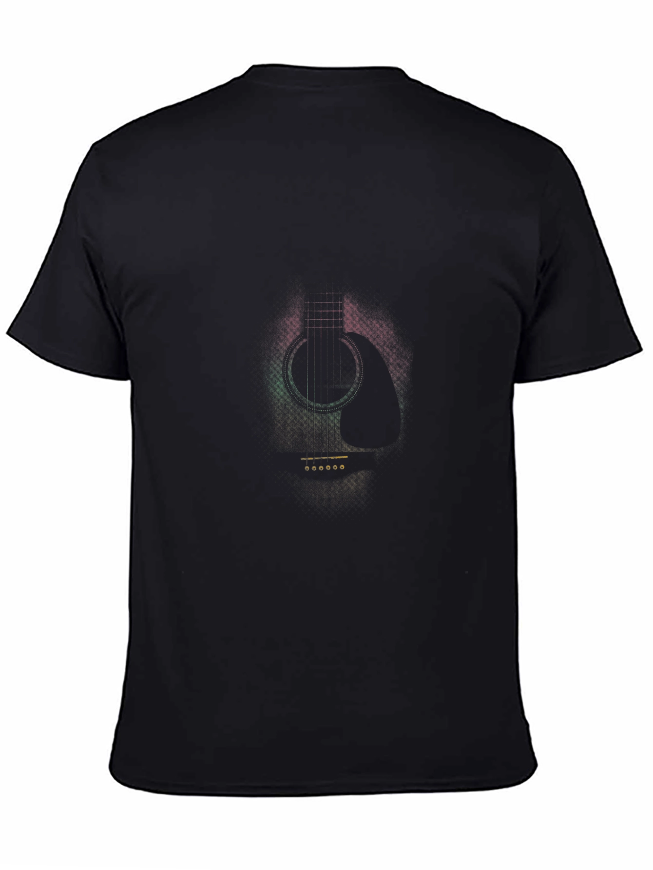 Rasta Guitar Graphic Tee - Black Cotton Blend