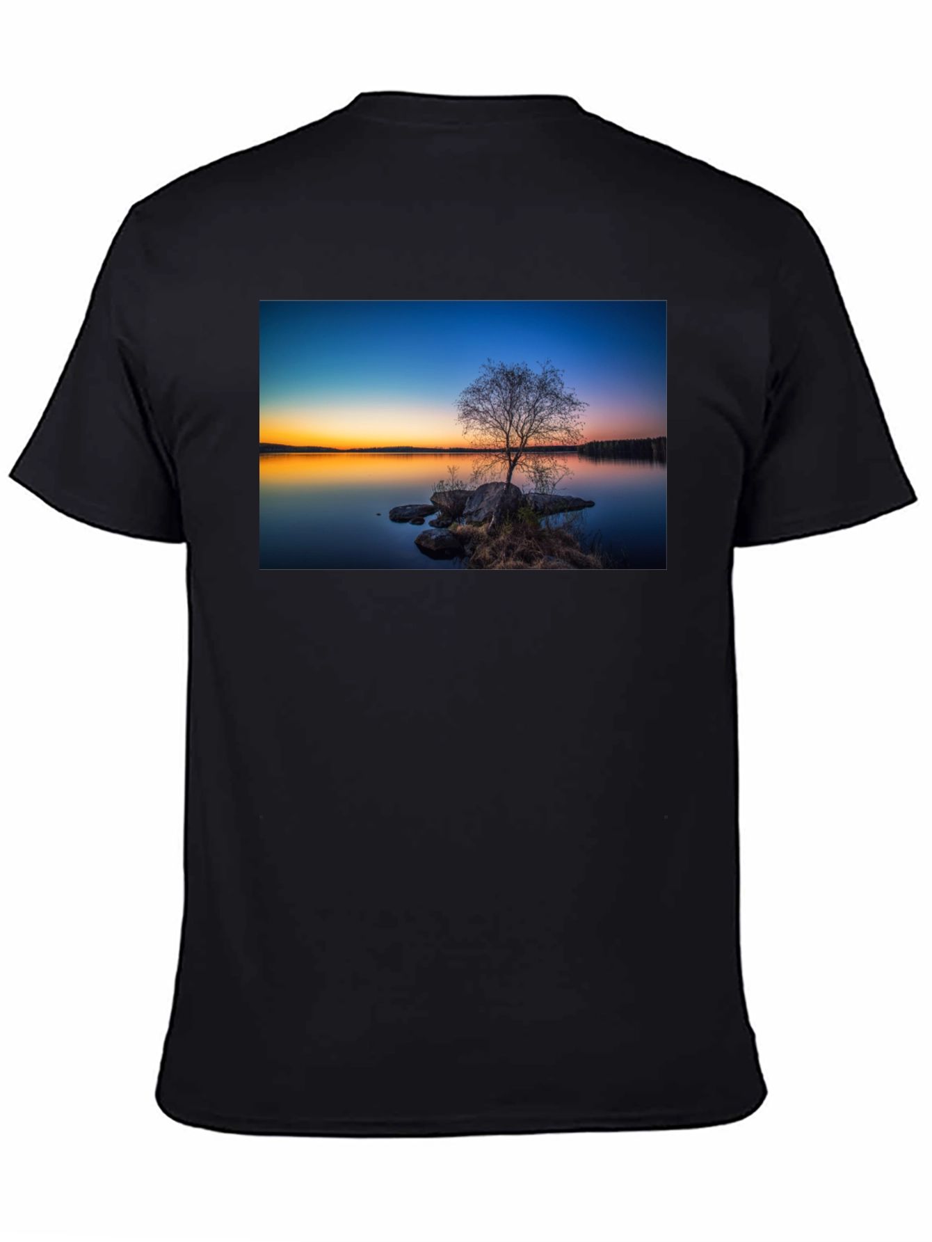 Nature Sunset Graphic Tee - Black