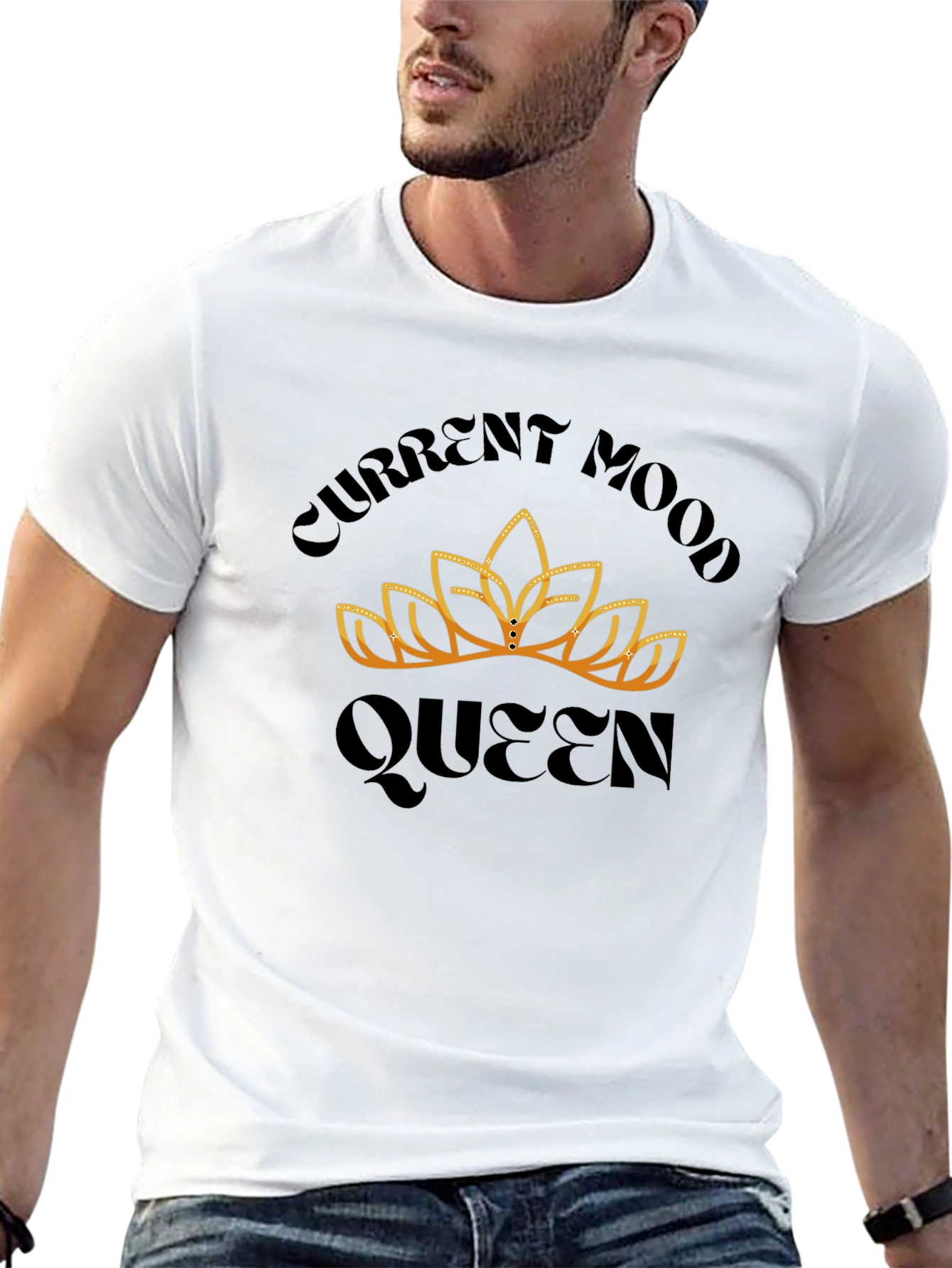 Current Mood Queen Graphic T-Shirt - Stylish Black Tee
