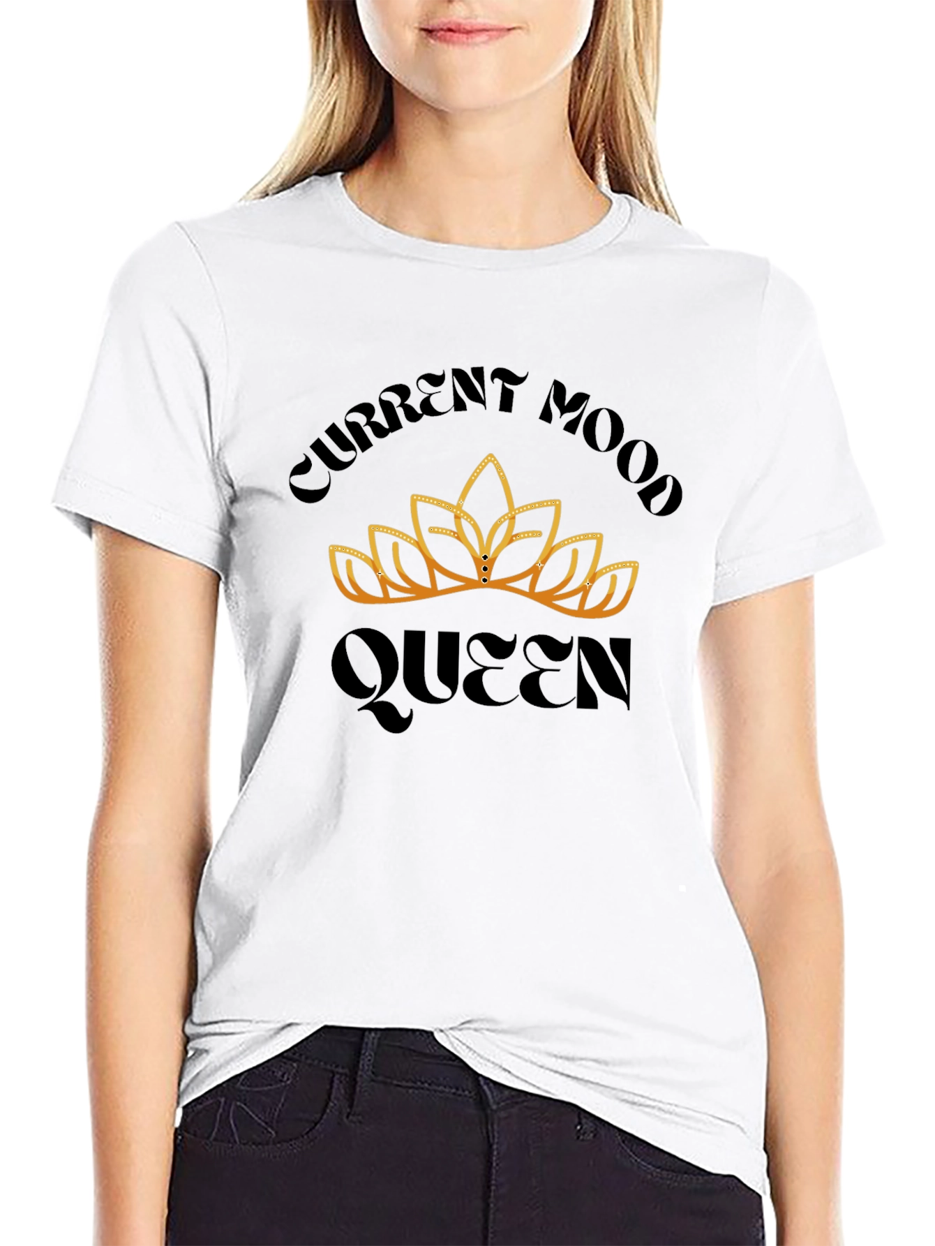 Current Mood Queen Graphic T-Shirt - Stylish Black Tee