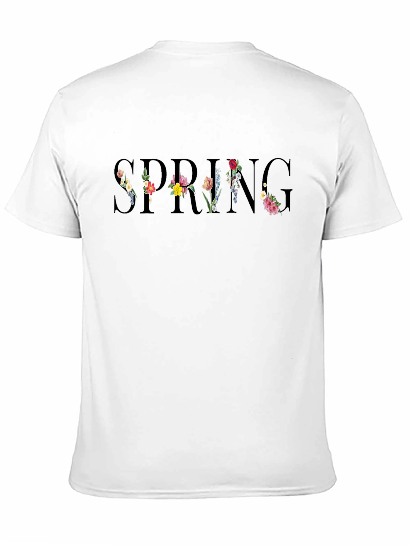 Floral Spring Black T-Shirt