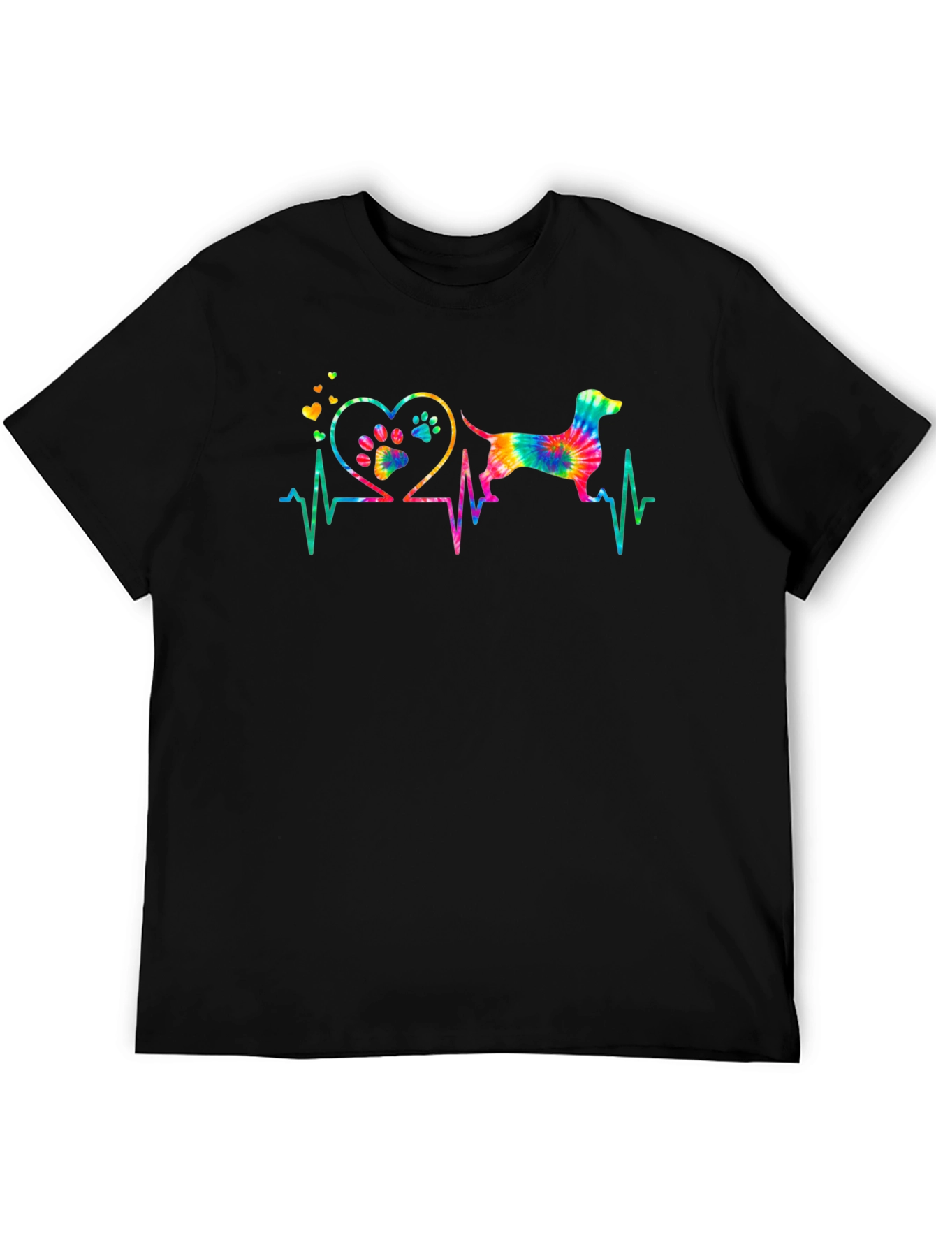 Dachshund Heartbeat Tie-Dye T-Shirt