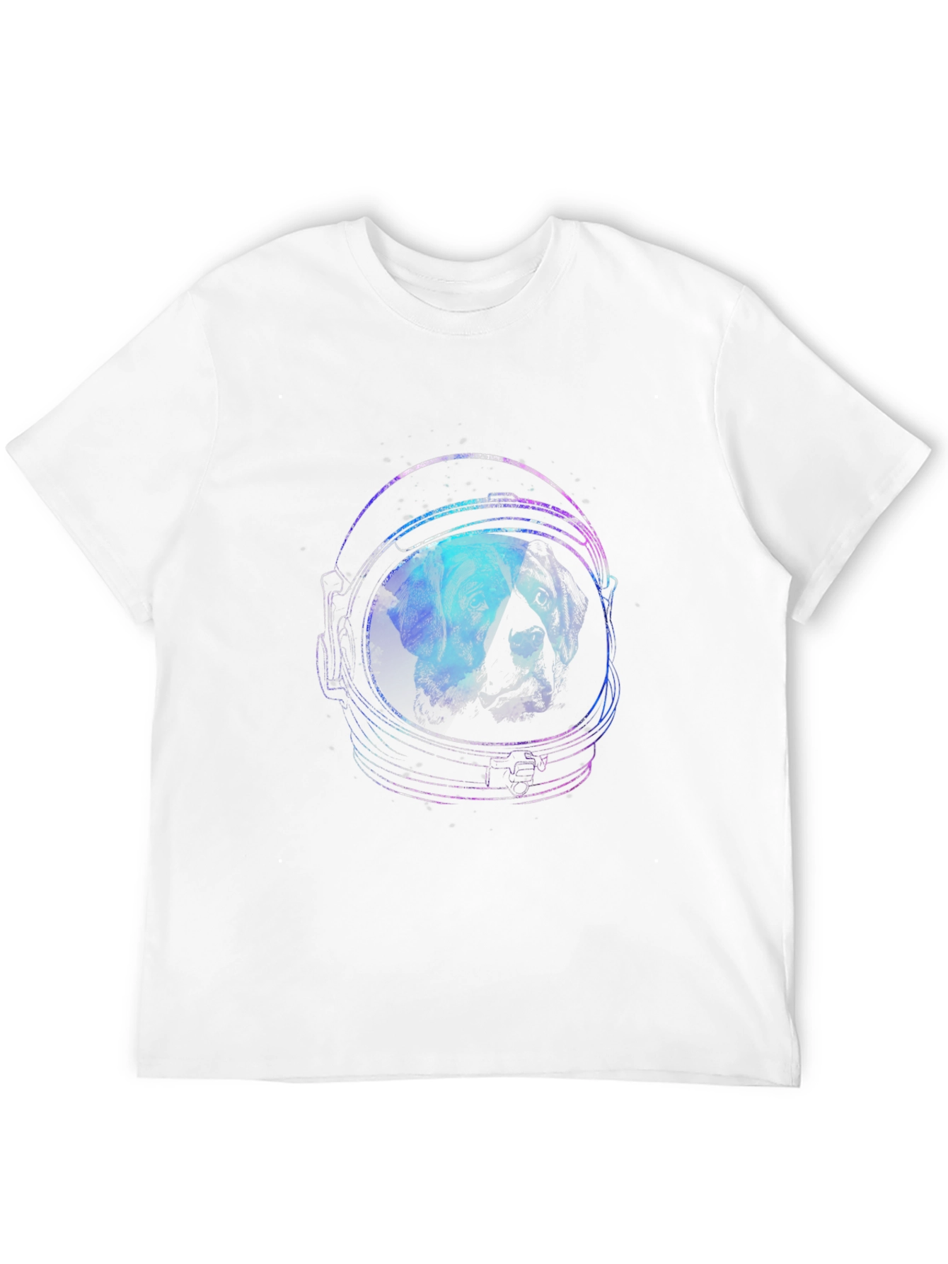 Astronaut Dog Graphic Tee - Black Cotton T-Shirt