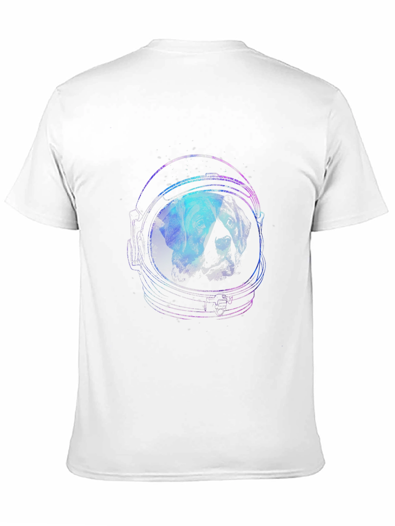 Astronaut Dog Graphic Tee - Black Cotton T-Shirt