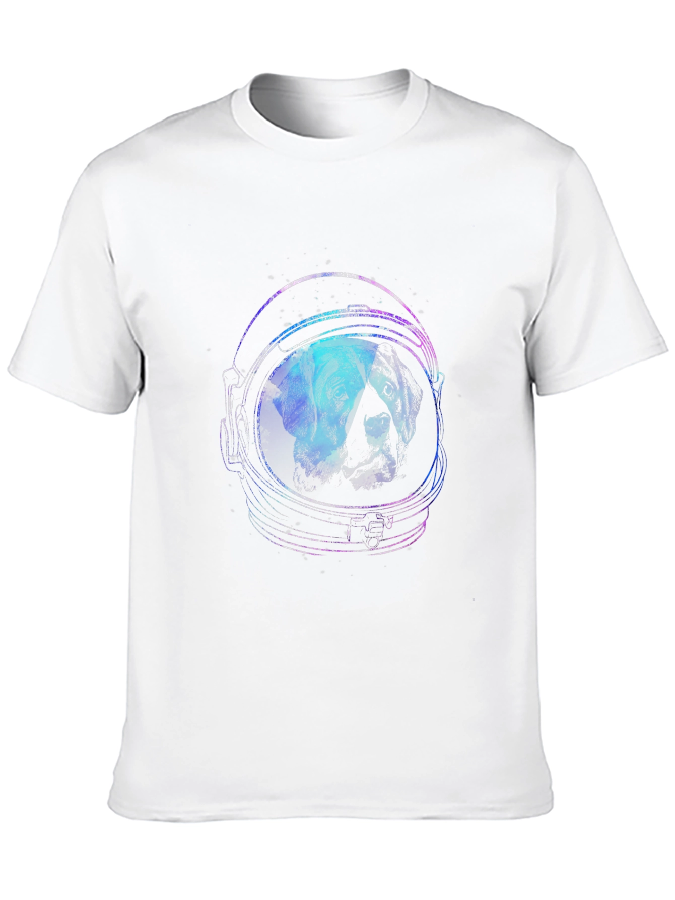 Astronaut Dog Graphic Tee - Black Cotton T-Shirt
