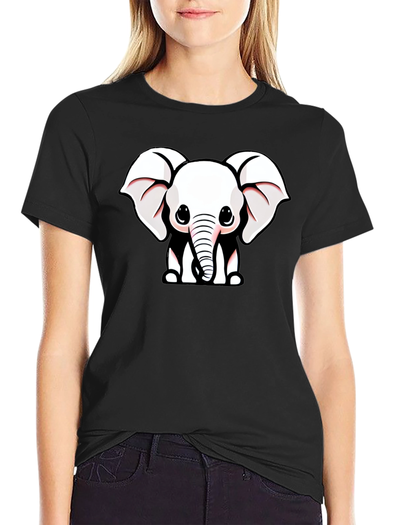 Cute Cartoon Elephant Graphic Tee