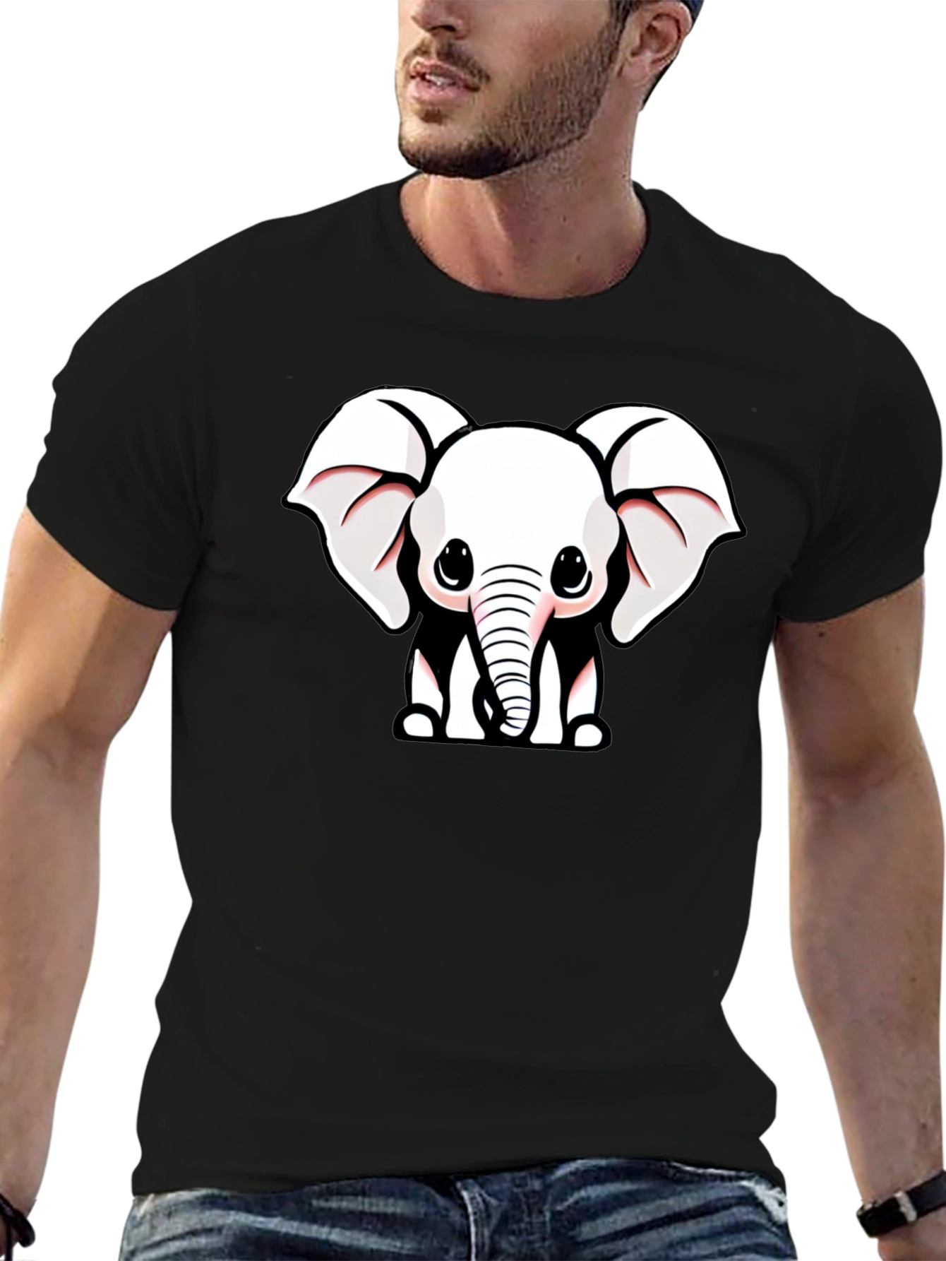 Cute Cartoon Elephant Graphic Tee
