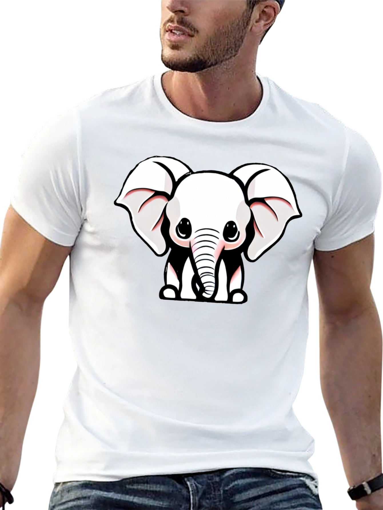 Cute Cartoon Elephant Graphic Tee