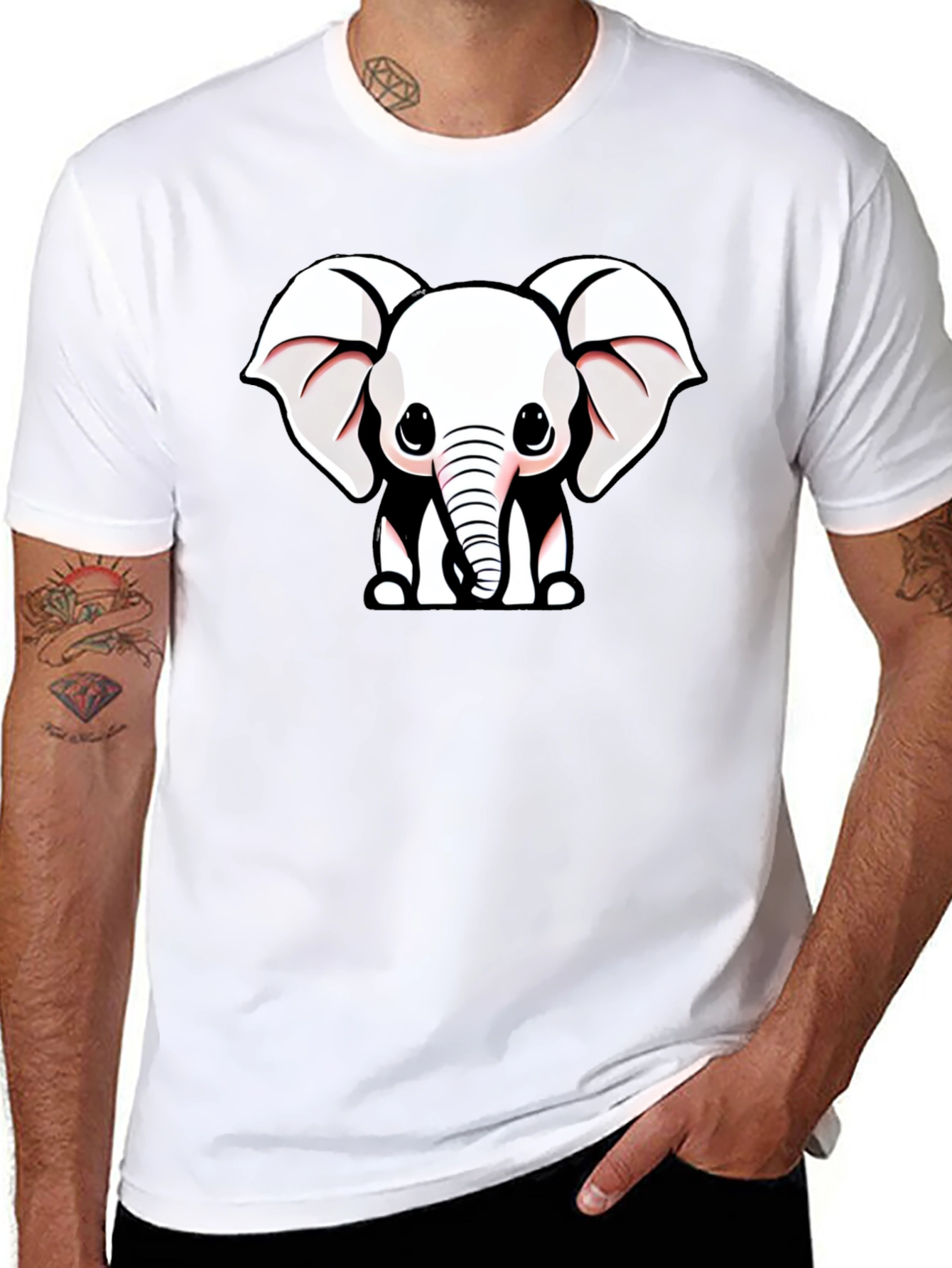 Cute Cartoon Elephant Graphic Tee