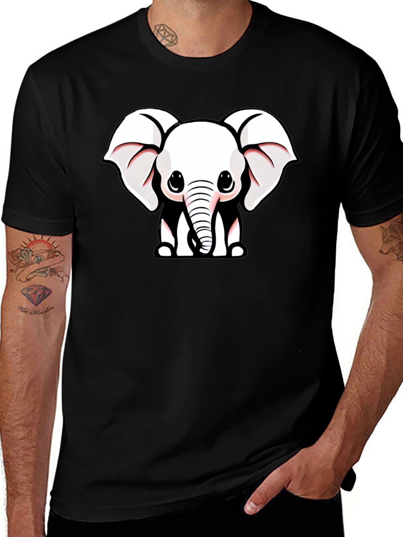 Cute Cartoon Elephant Graphic Tee