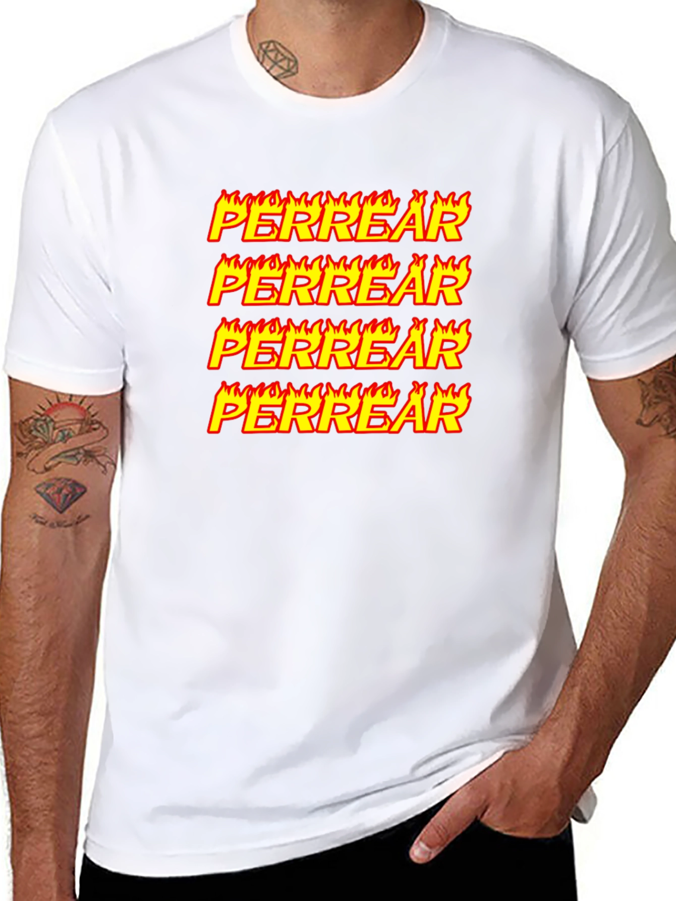 Perrear Flame Graphic T-Shirt - Unique Design