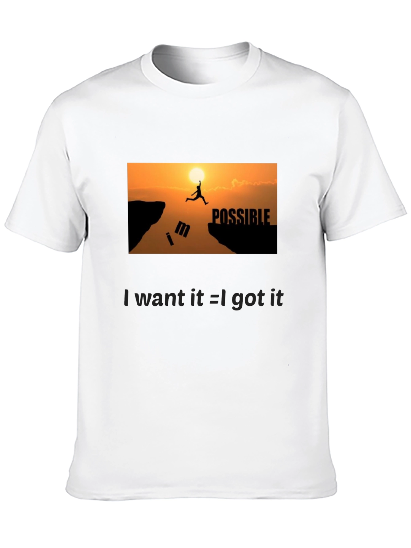 Motivational Black Graphic T-Shirt - Im Possible