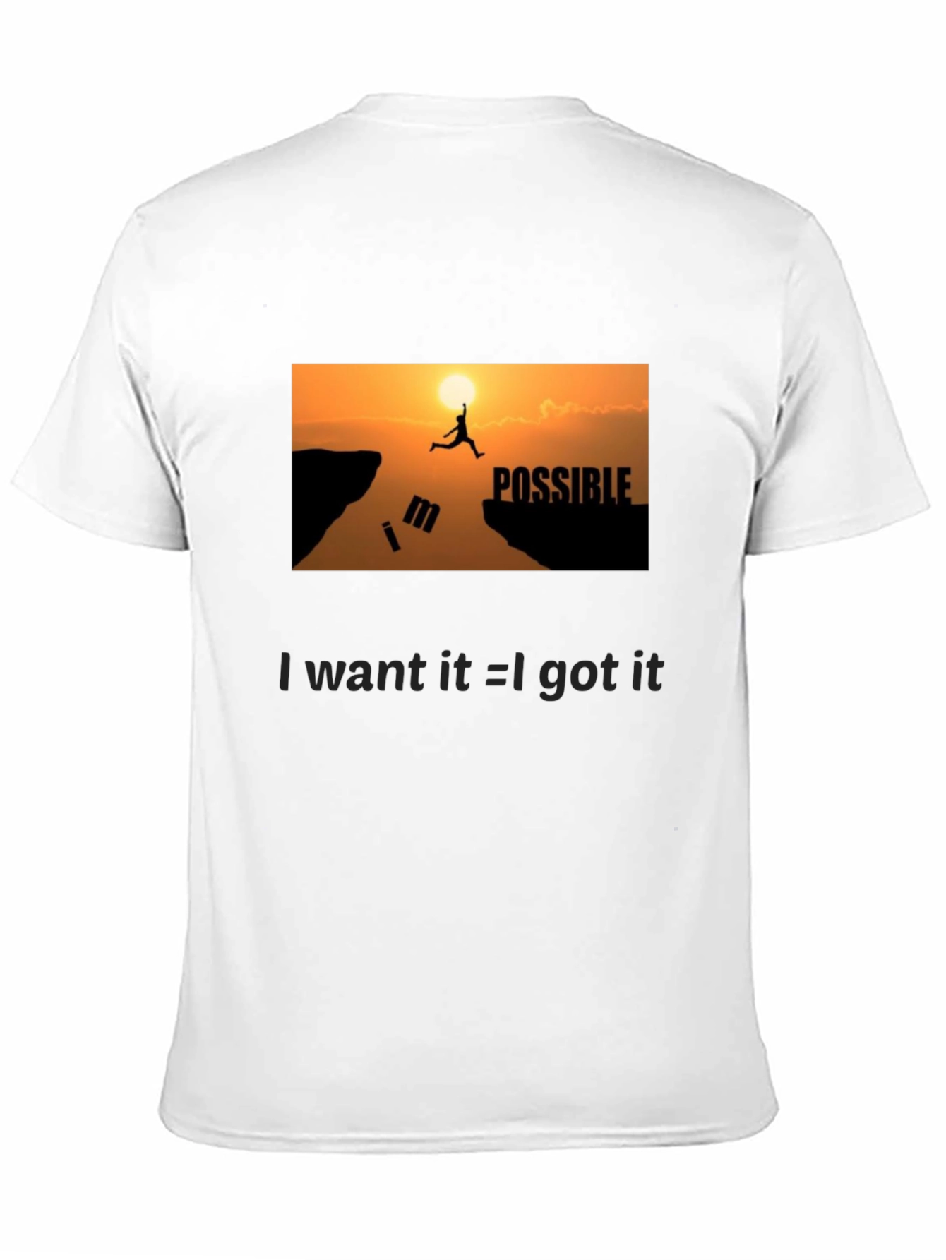 Motivational Black Graphic T-Shirt - Im Possible