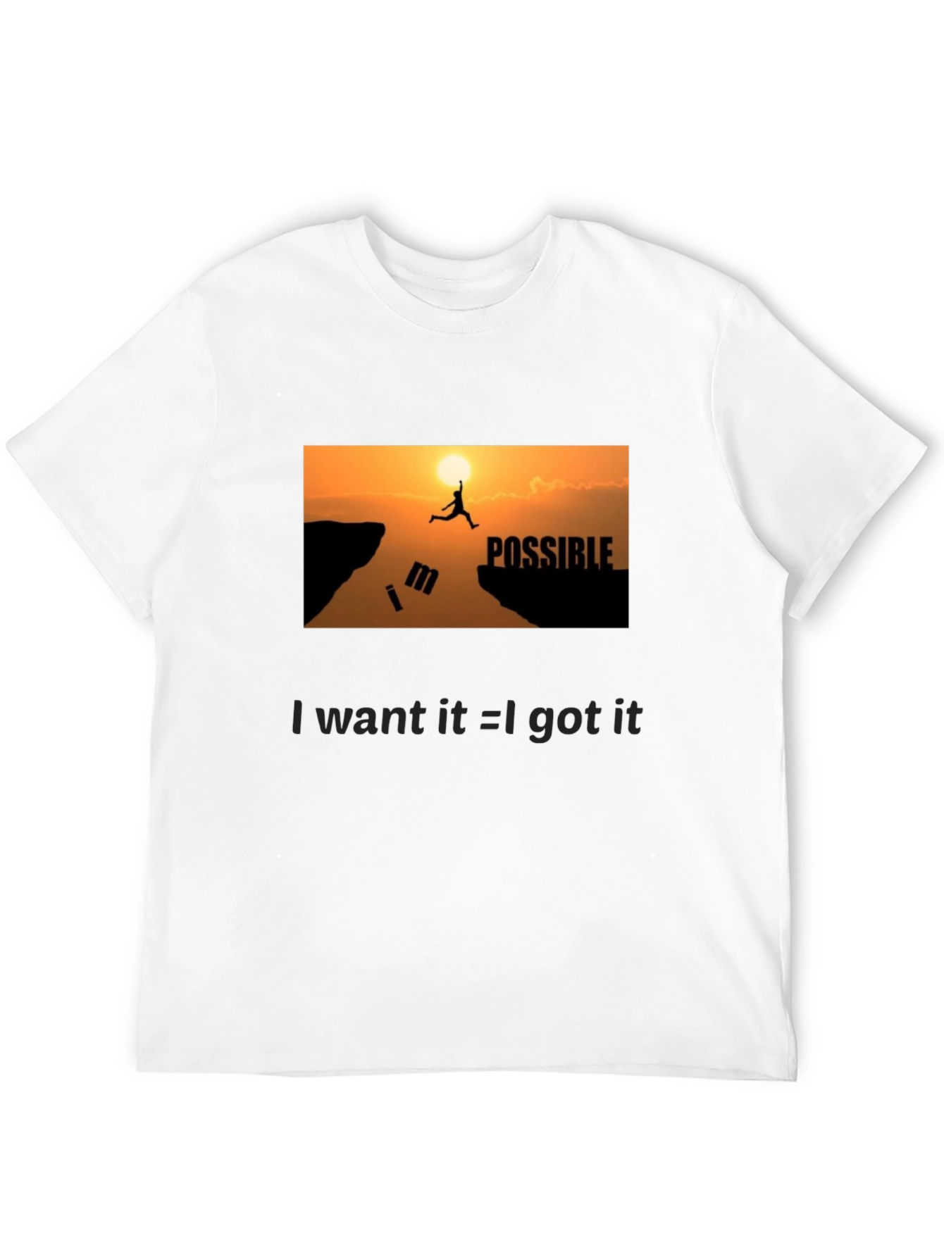 Motivational Black Graphic T-Shirt - Im Possible