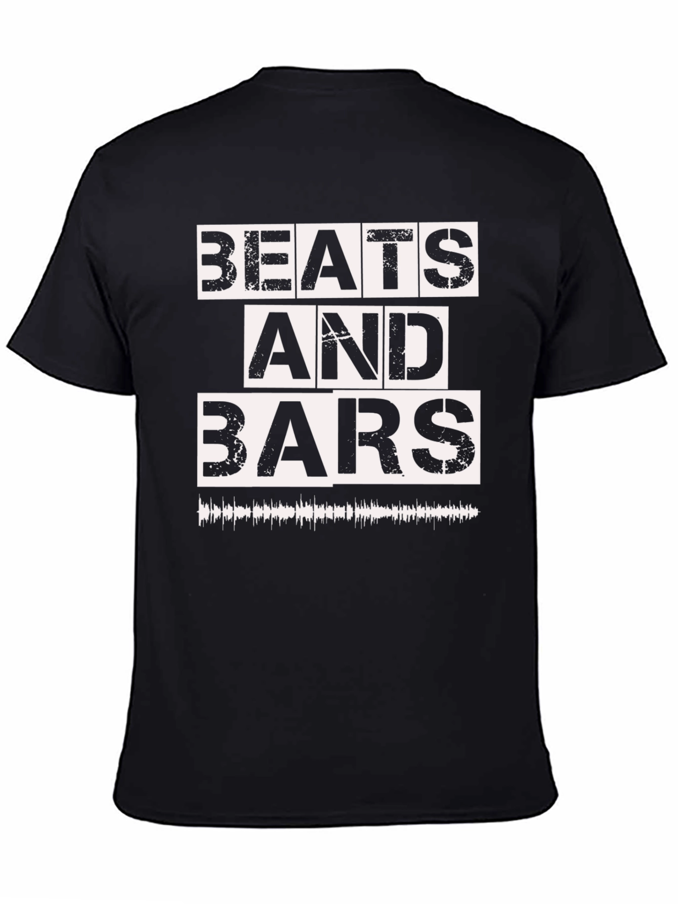Beats and Bars Black Graphic T-Shirt