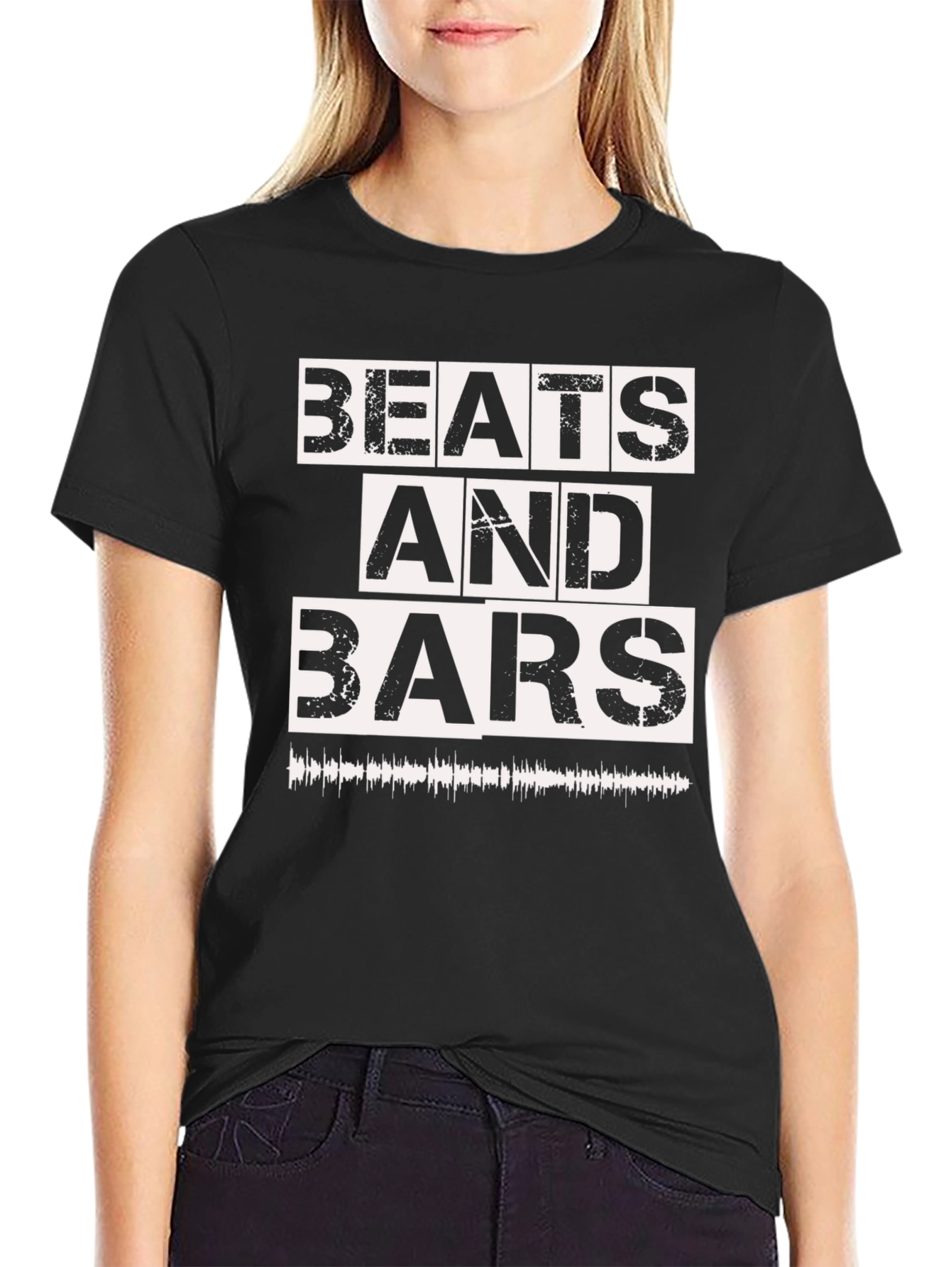 Beats and Bars Black Graphic T-Shirt