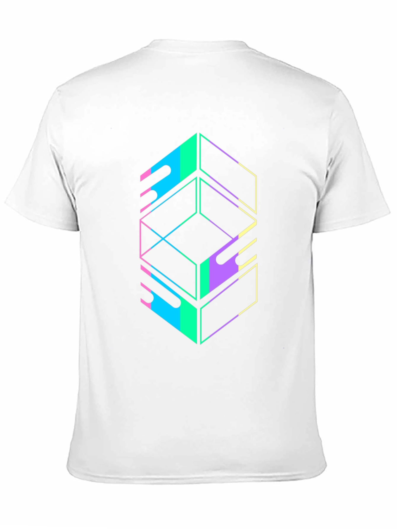Geometric Graphic Tee - Retro Style Black T-Shirt