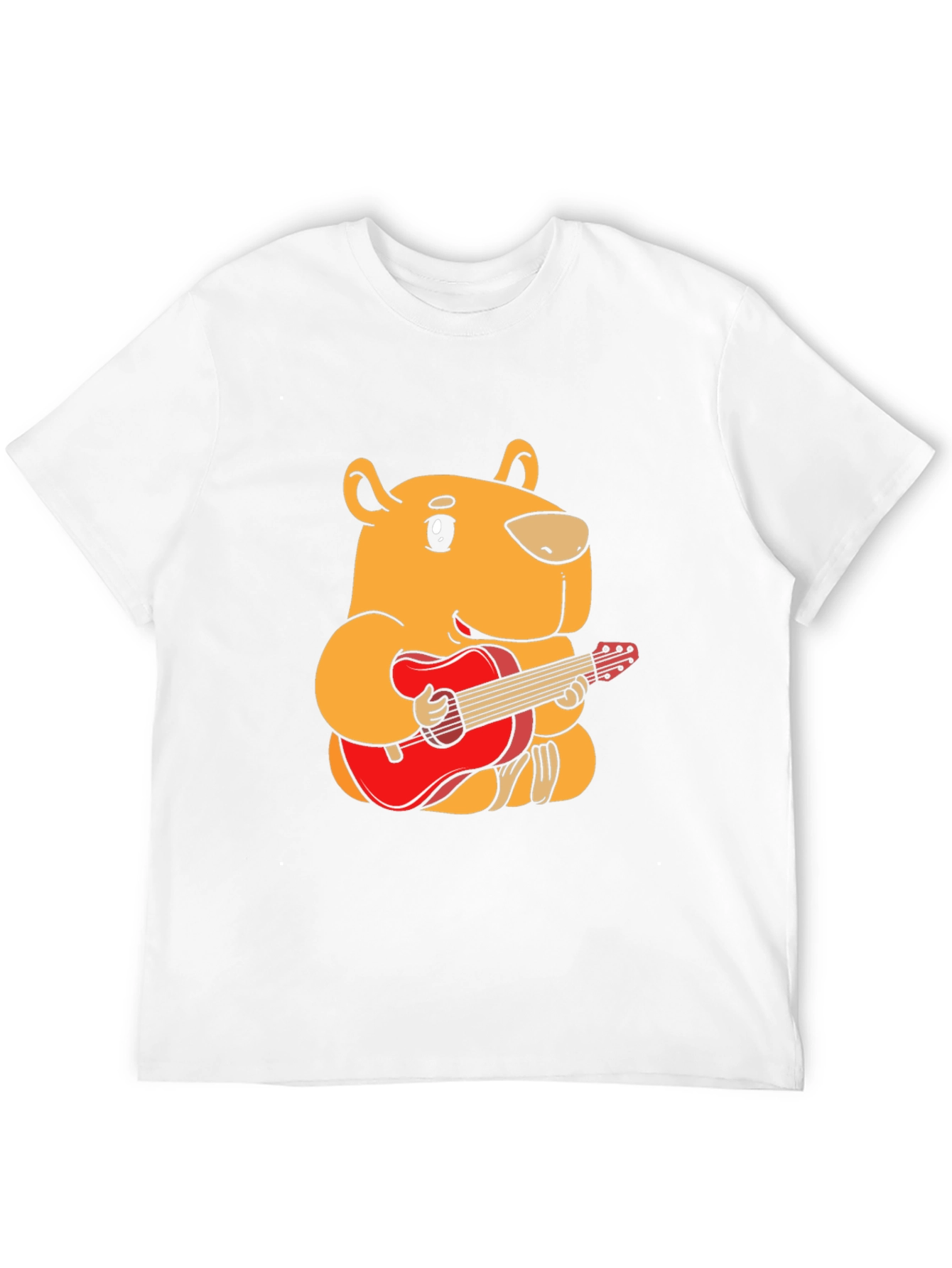 Capybara Guitar Player Black T-Shirt