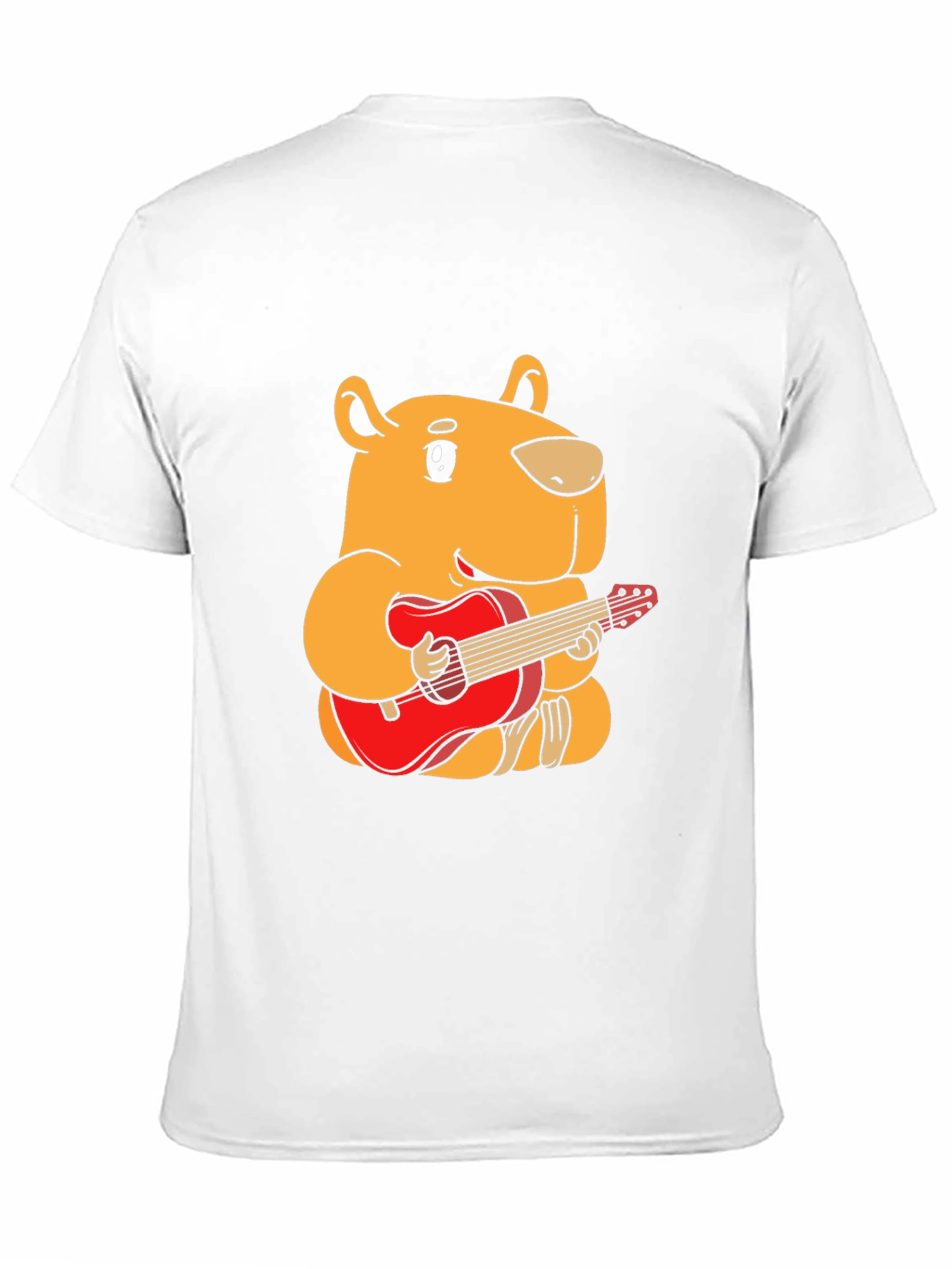 Capybara Guitar Player Black T-Shirt
