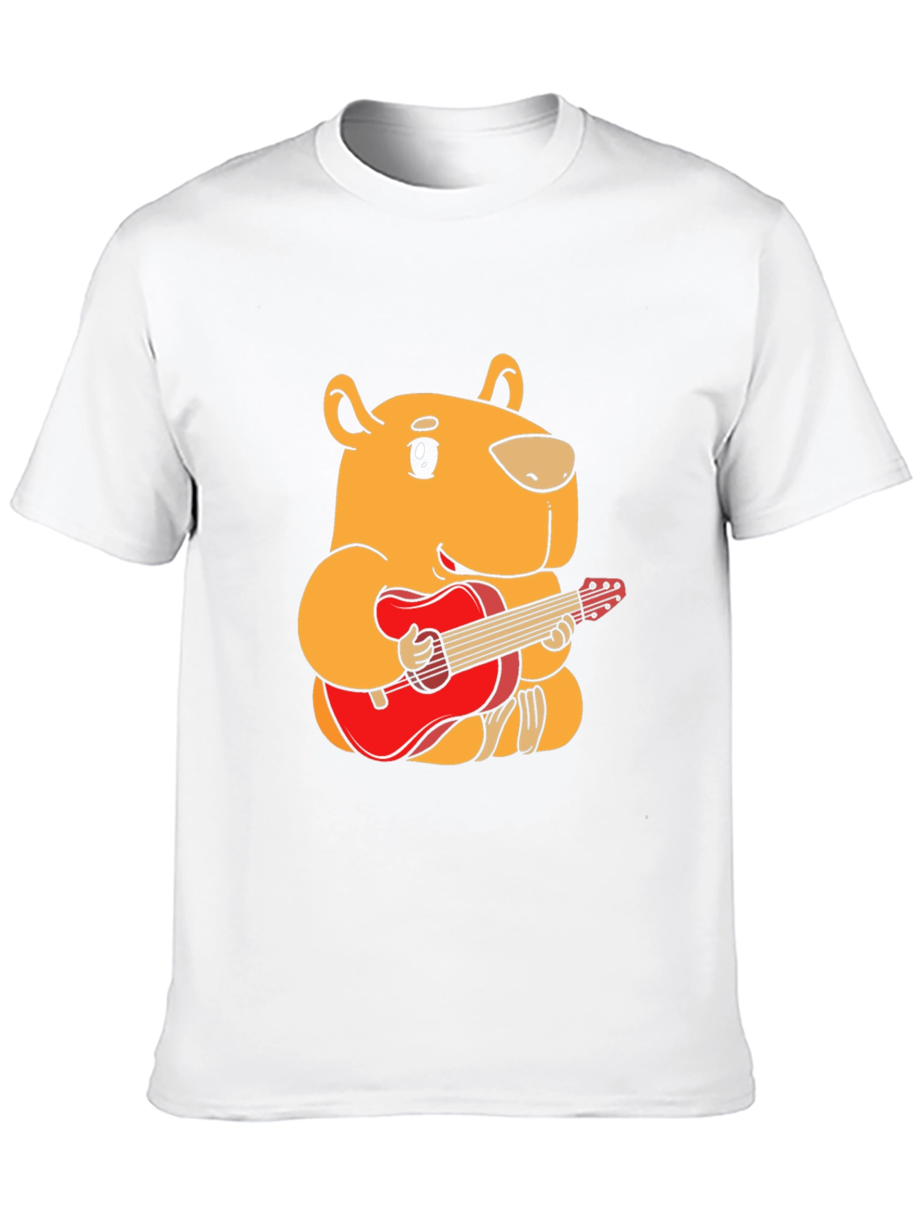 Capybara Guitar Player Black T-Shirt