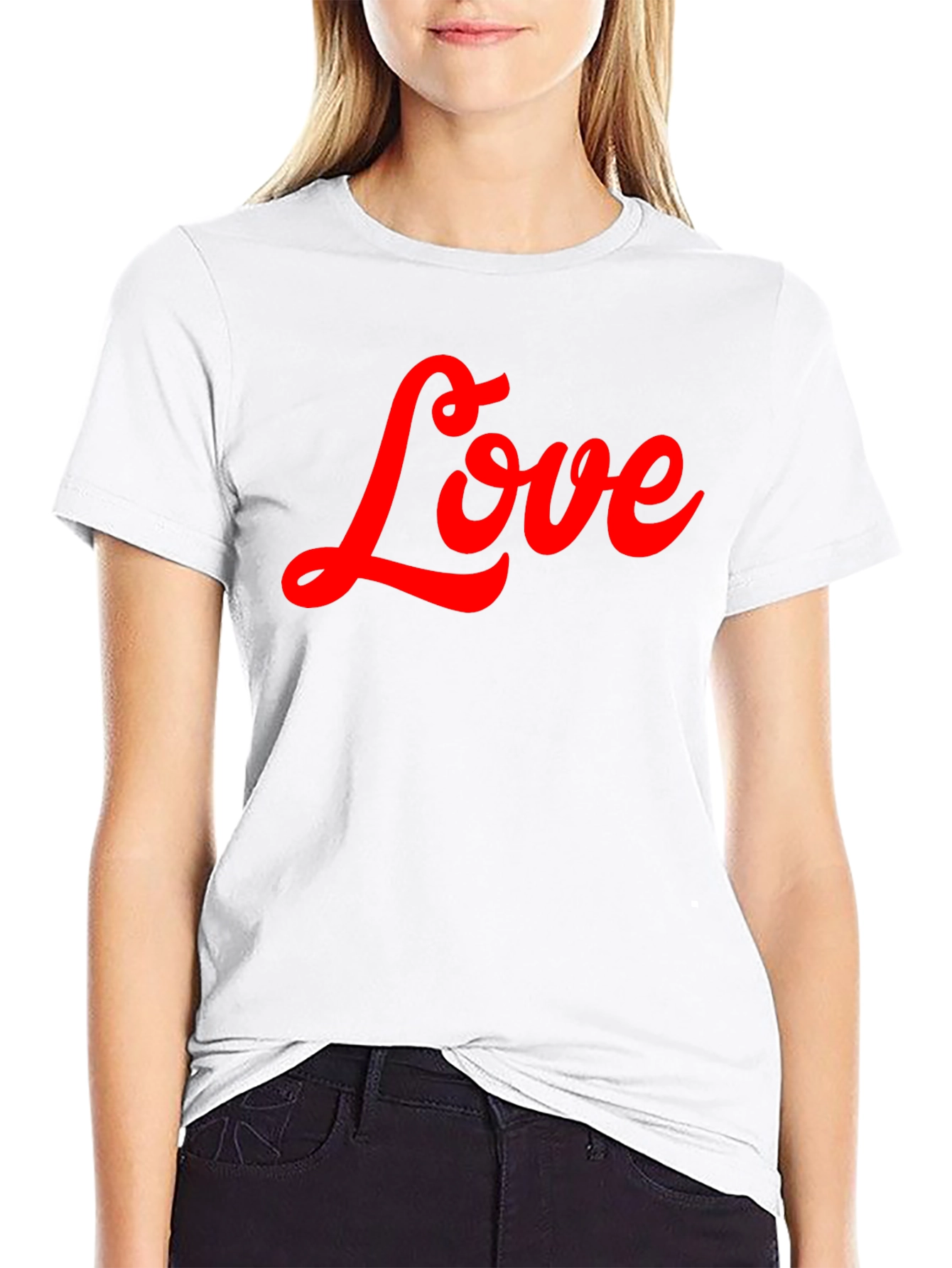 Love Script T-Shirt - Stylish Black Tee