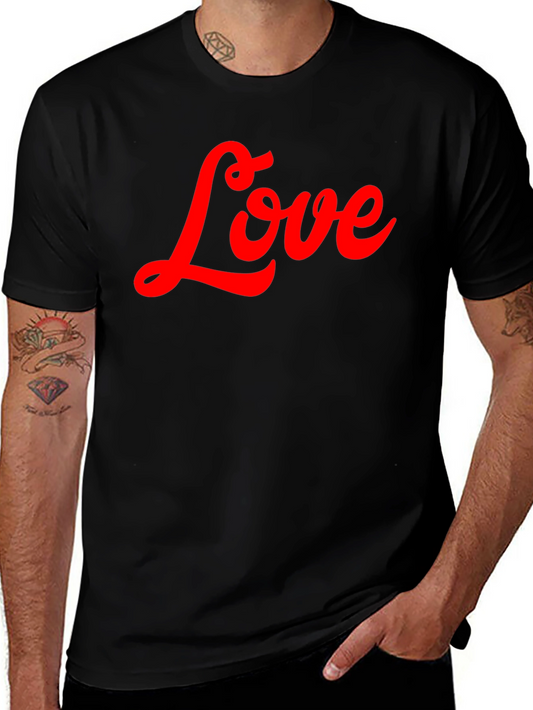 Love Script T-Shirt - Stylish Black Tee
