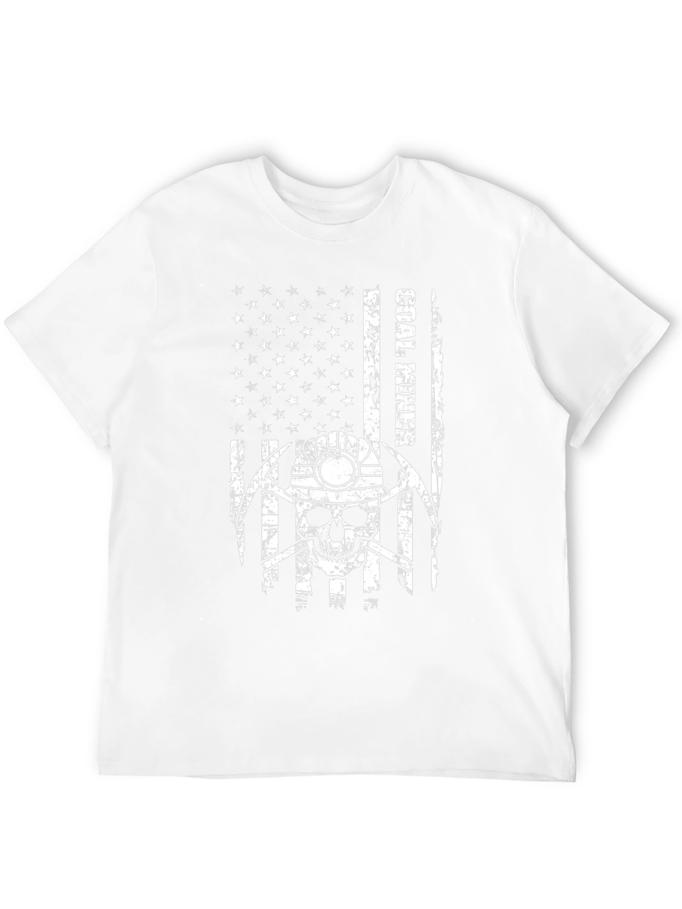 Coal Miner Skull Flag Graphic Tee