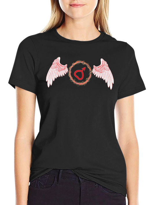 Winged Mars Symbol Mens Black T-Shirt