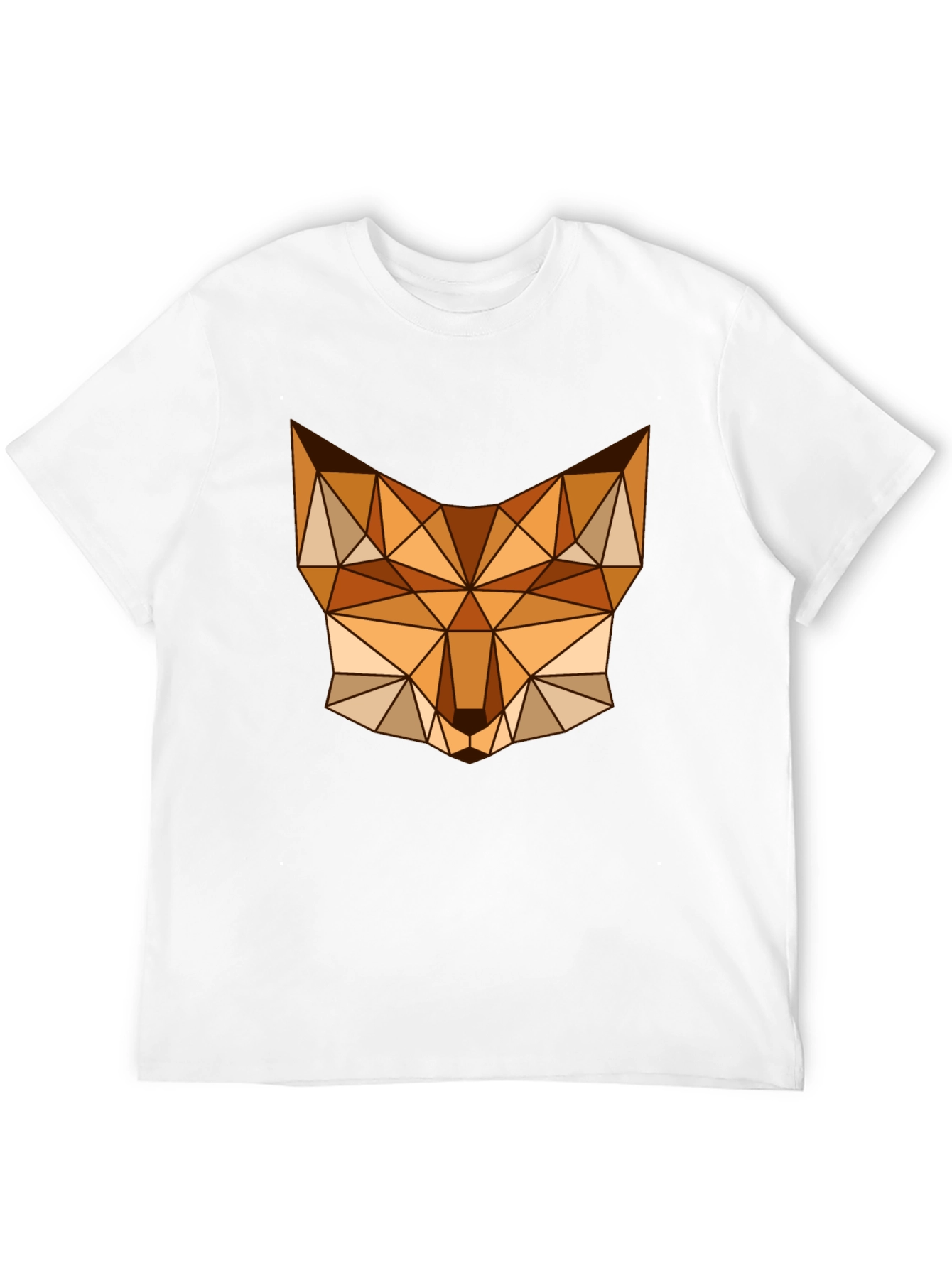 Geometric Fox Graphic Tee - Stylish Mens Black T-Shirt