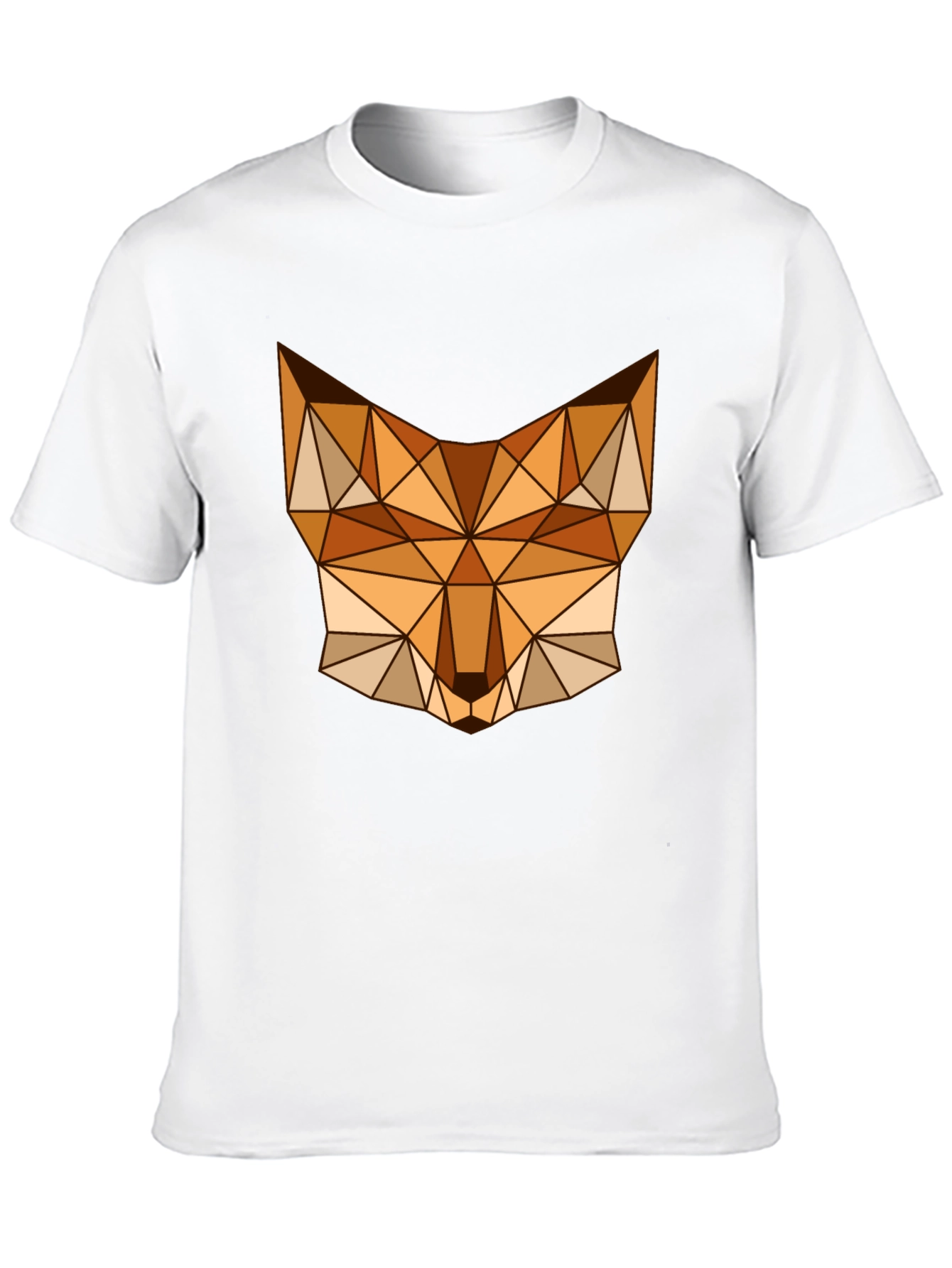 Geometric Fox Graphic Tee - Stylish Mens Black T-Shirt
