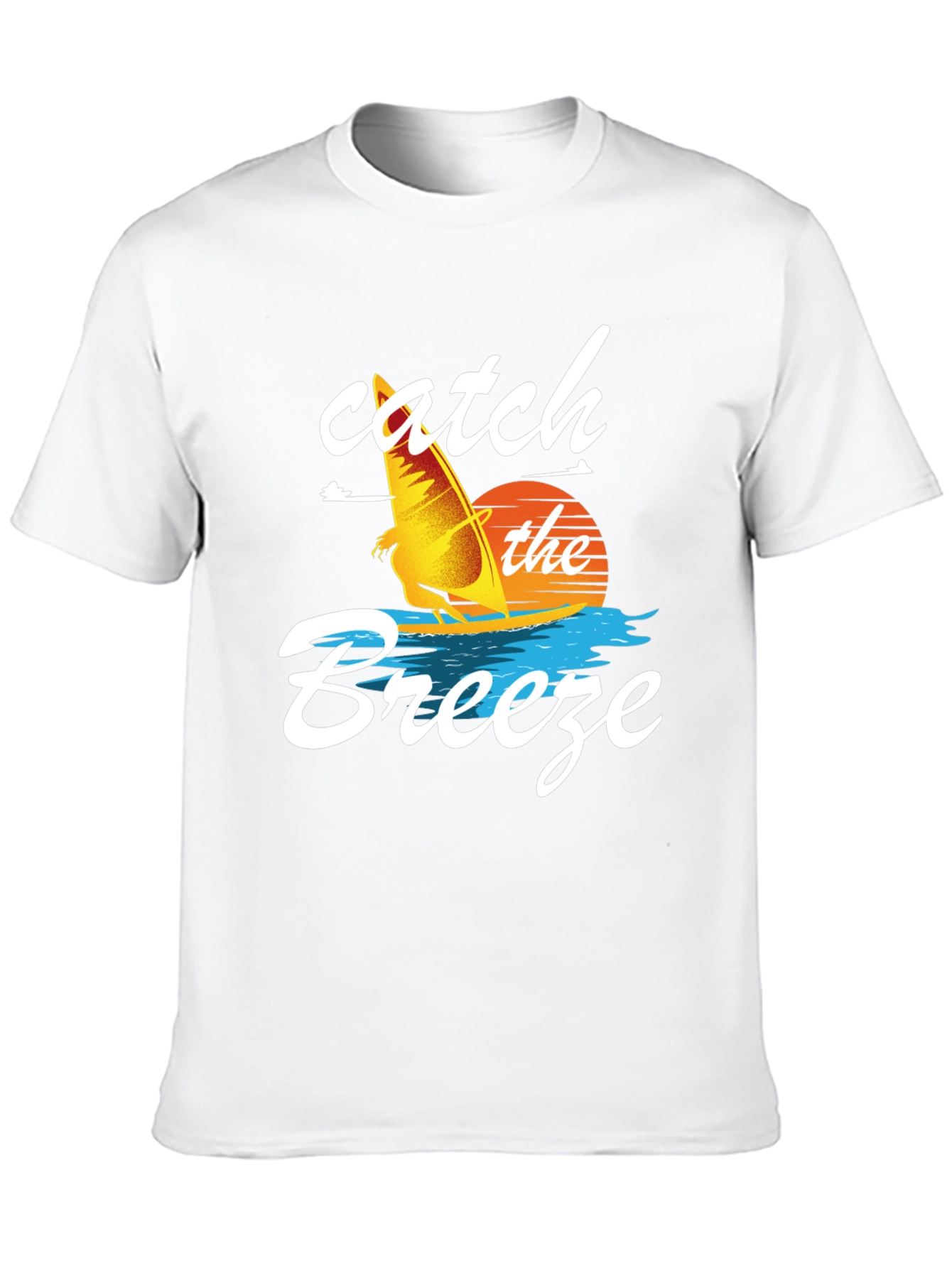 Catch the Breeze Graphic Tee - Windsurfing Design