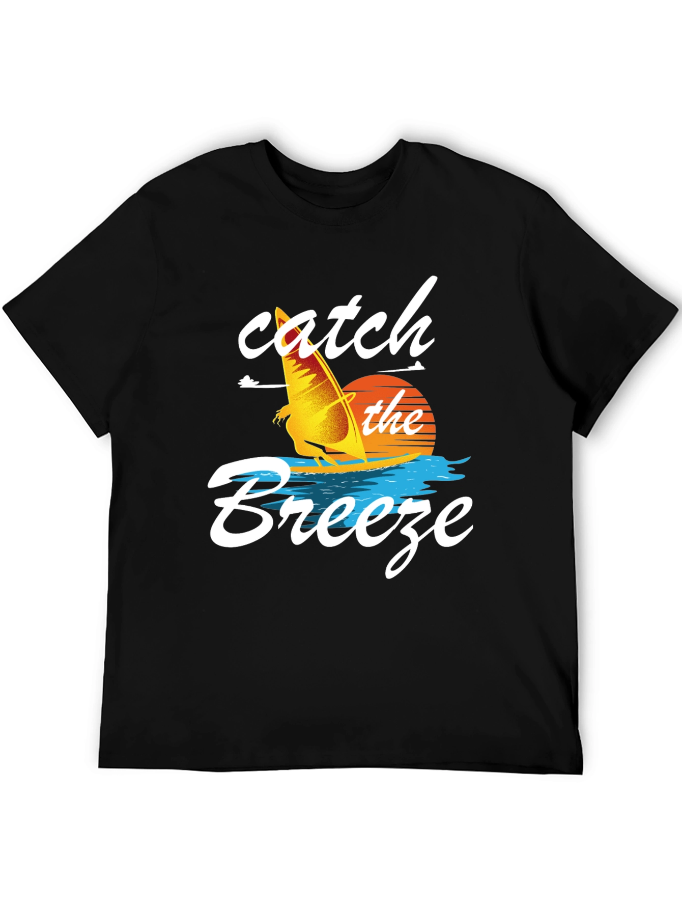 Catch the Breeze Graphic Tee - Windsurfing Design