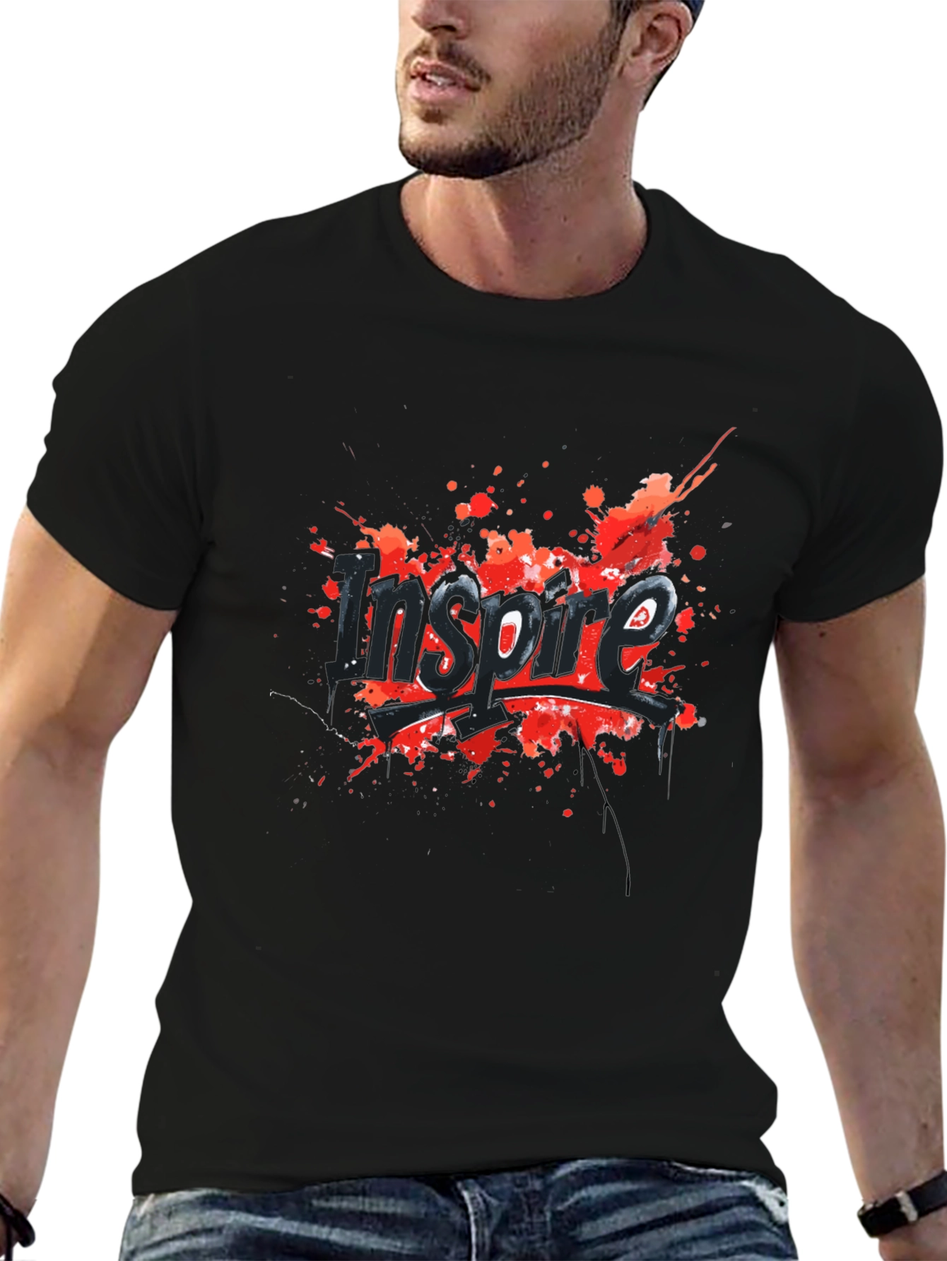 Inspire Graphic Tee - Black Cotton Blend