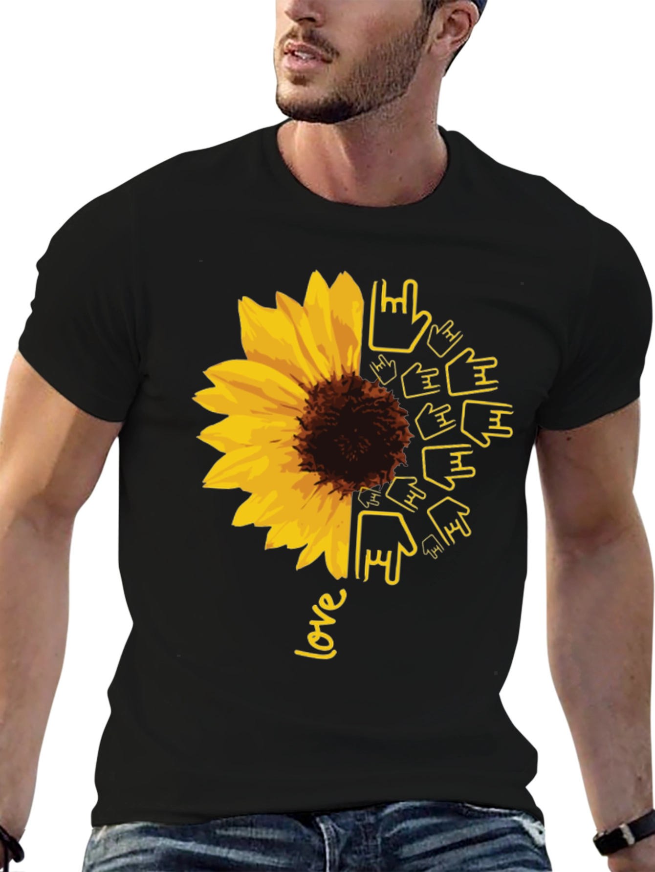 Sunflower ASL Love Graphic T-Shirt