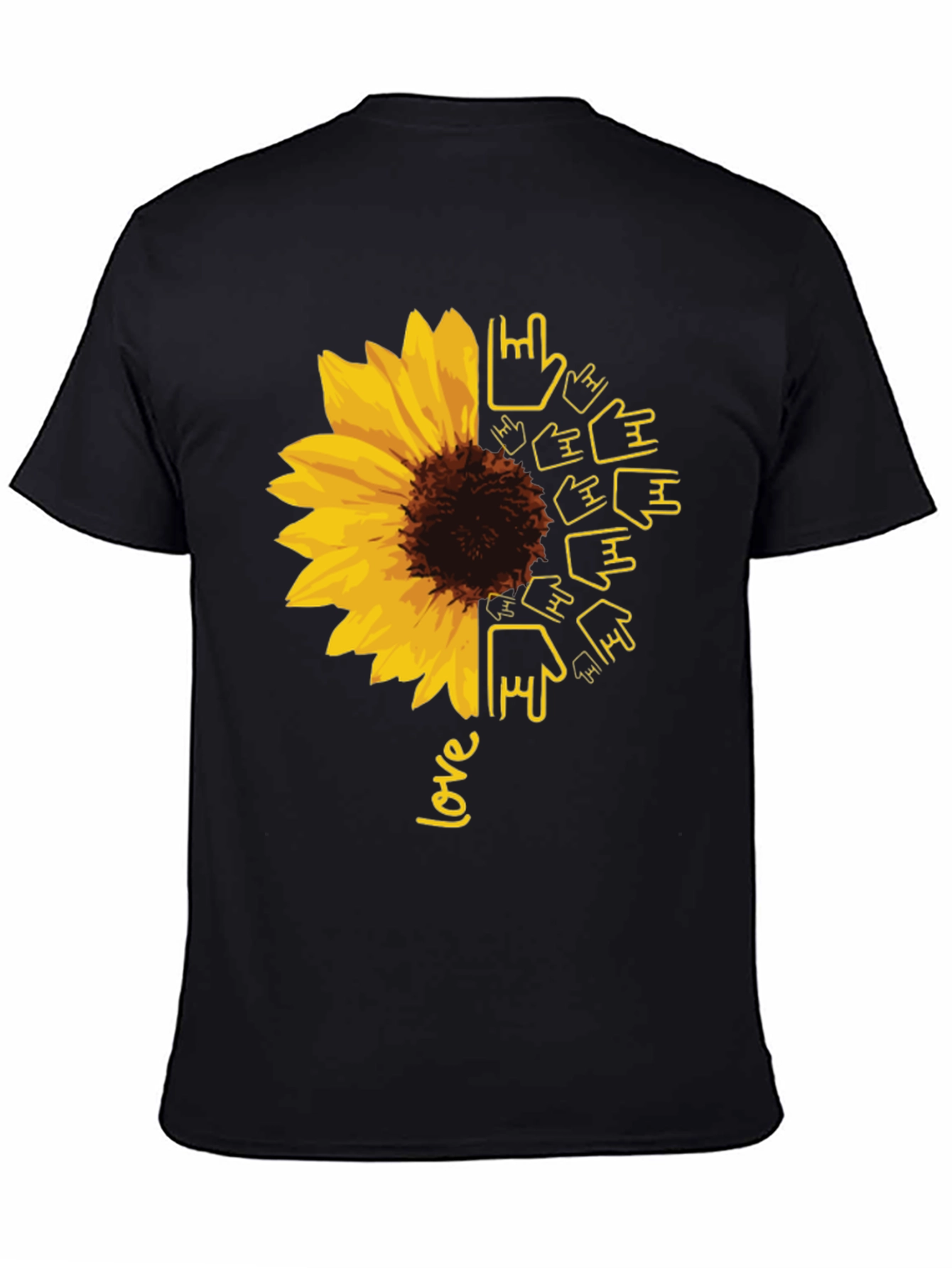 Sunflower ASL Love Graphic T-Shirt